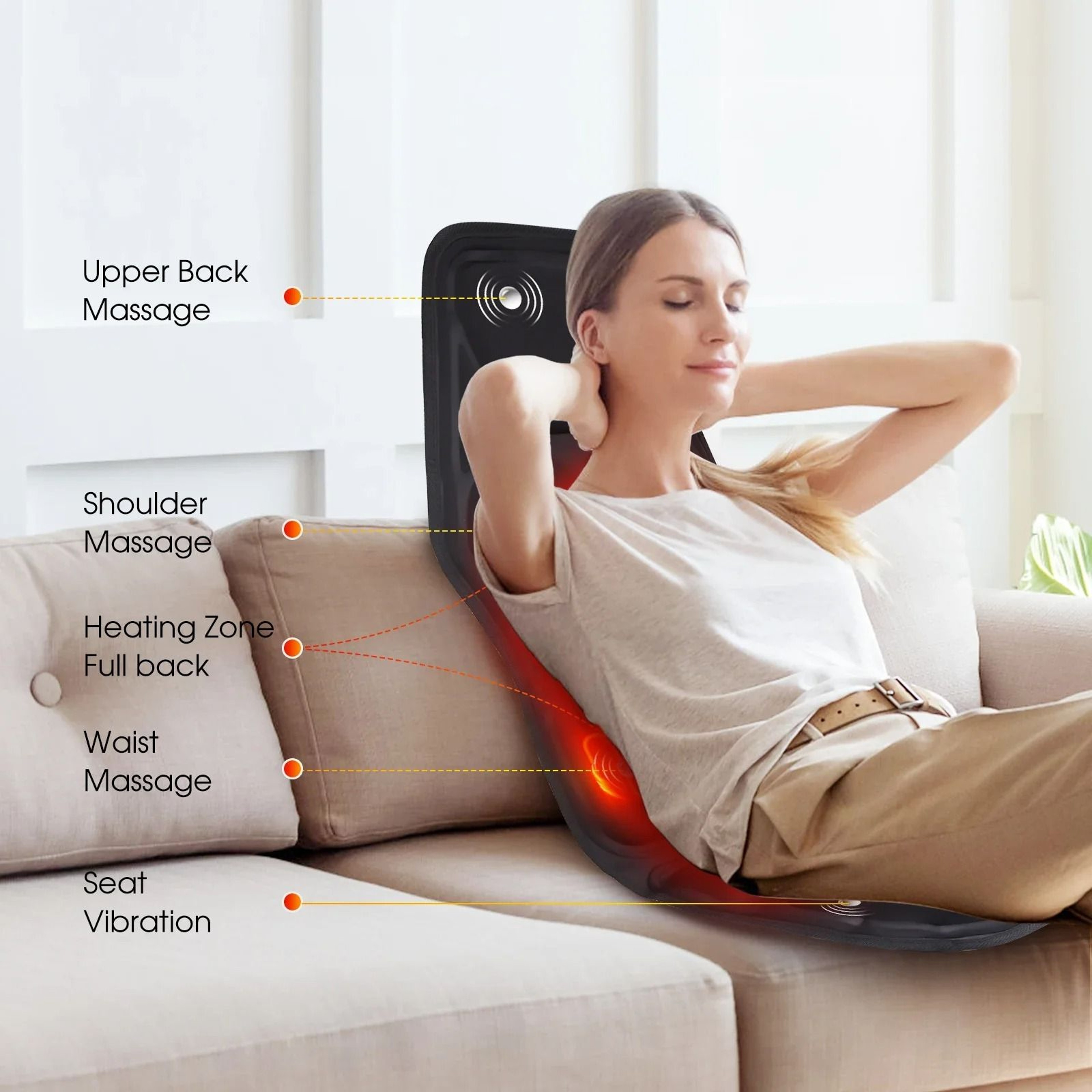 Electric FullBody Massage Chair Cushion With Infrared Heating And Vibration Therapy 1