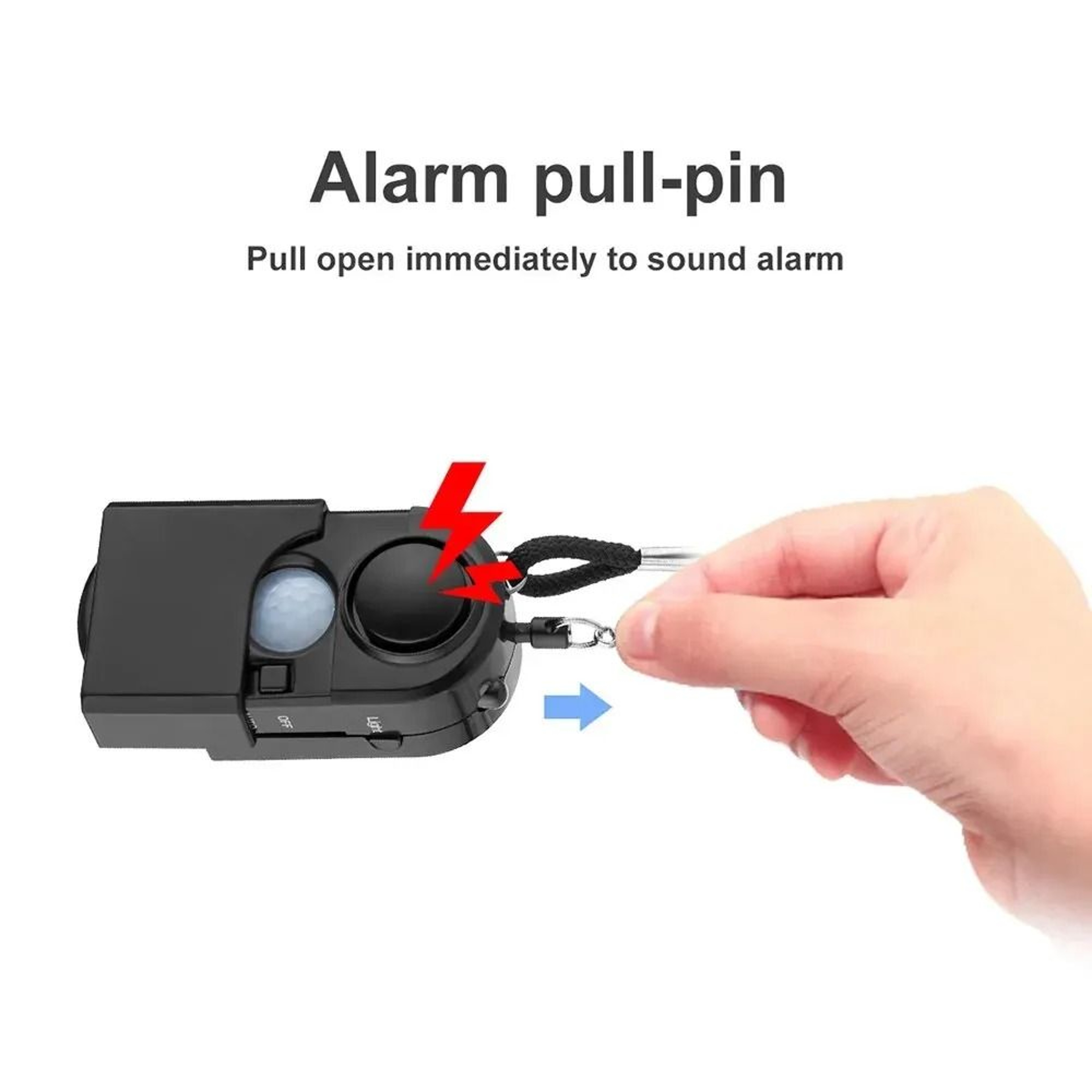 Portable Mini Motion Detector Alarm With 120dB Siren And SOS LED Light 4