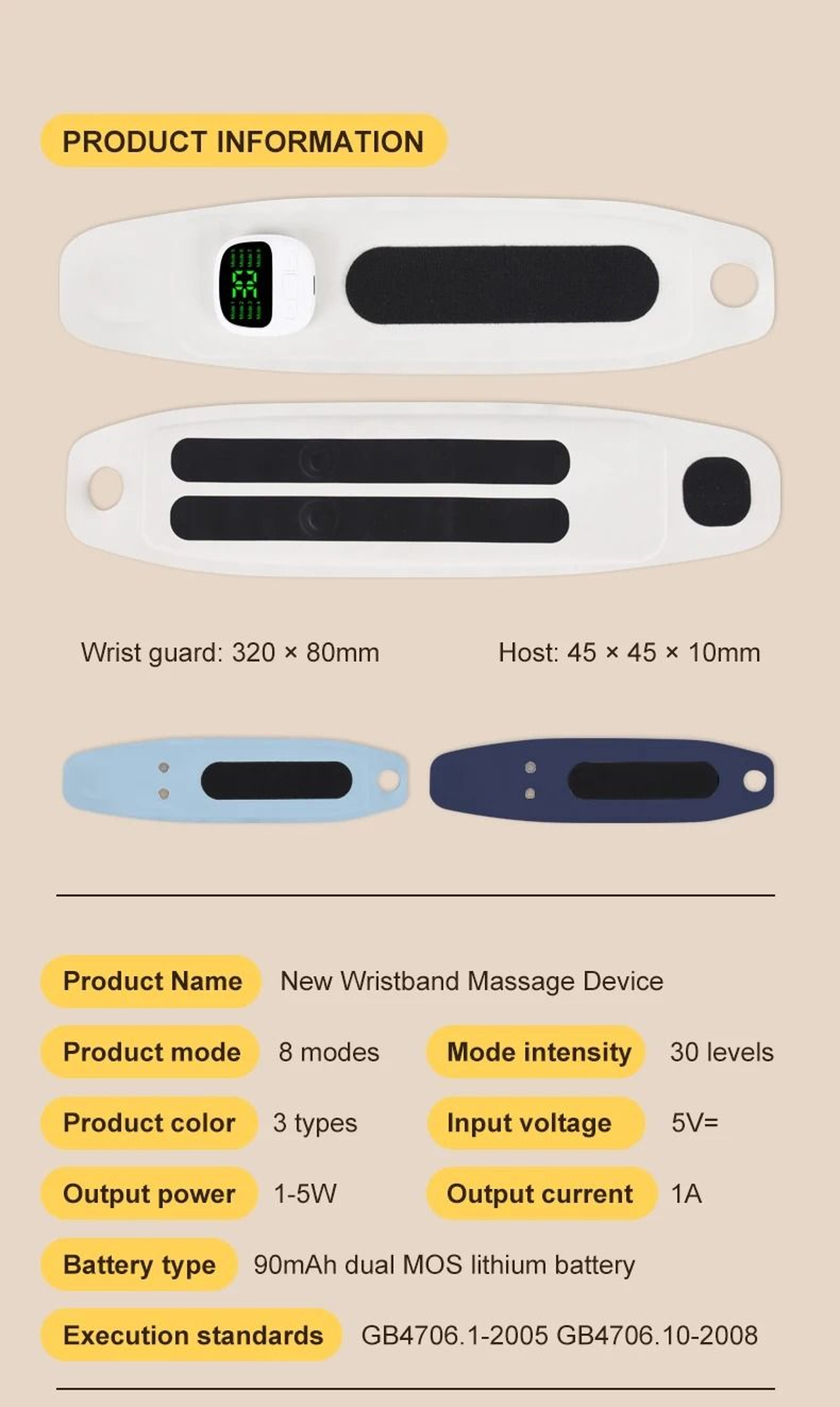 Cordless Wrist Massager USB Rechargeable Wrist Brace Wrap For Carpal Tunnel And Fatigue Relief 5