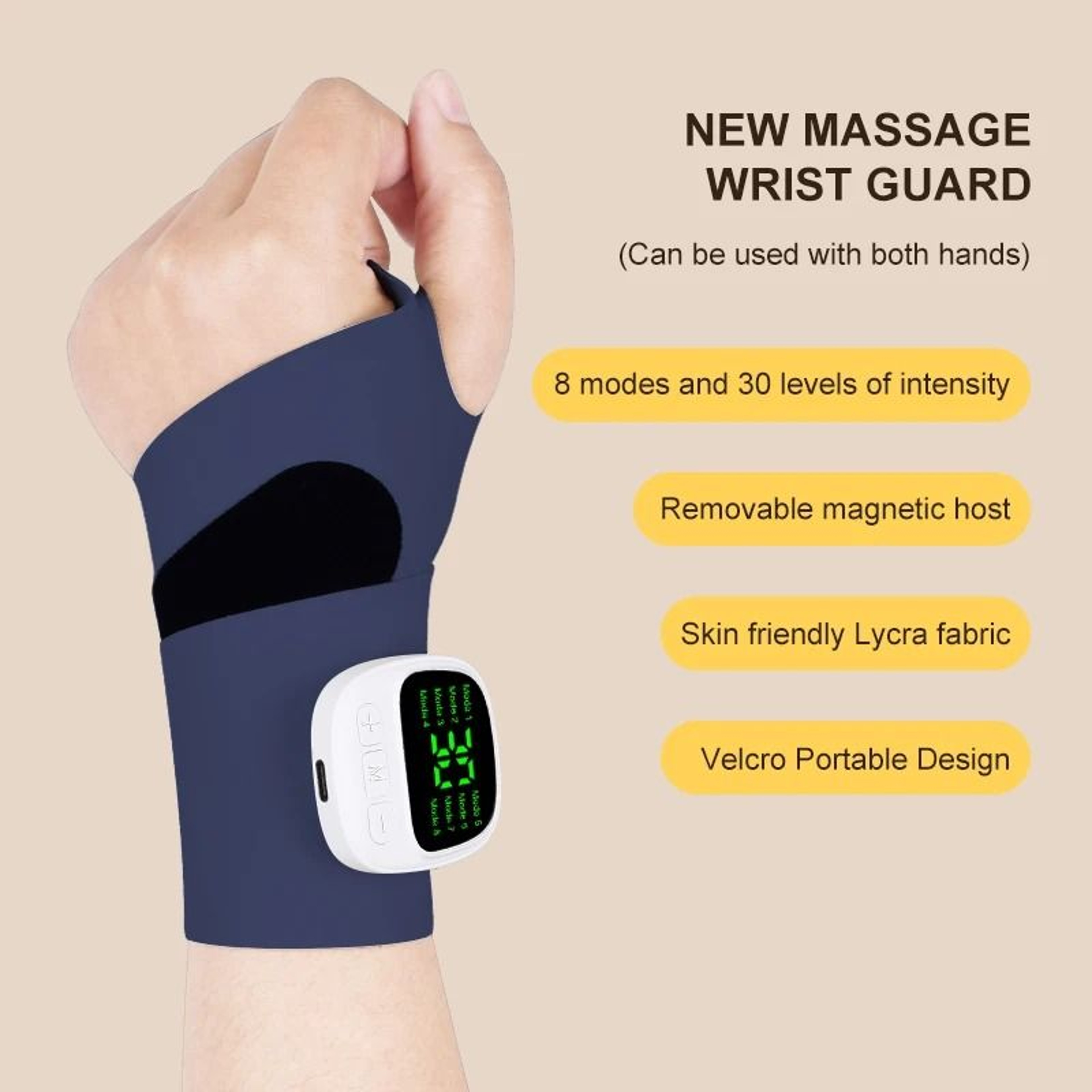 Cordless Wrist Massager USB Rechargeable Wrist Brace Wrap For Carpal Tunnel And Fatigue Relief 6