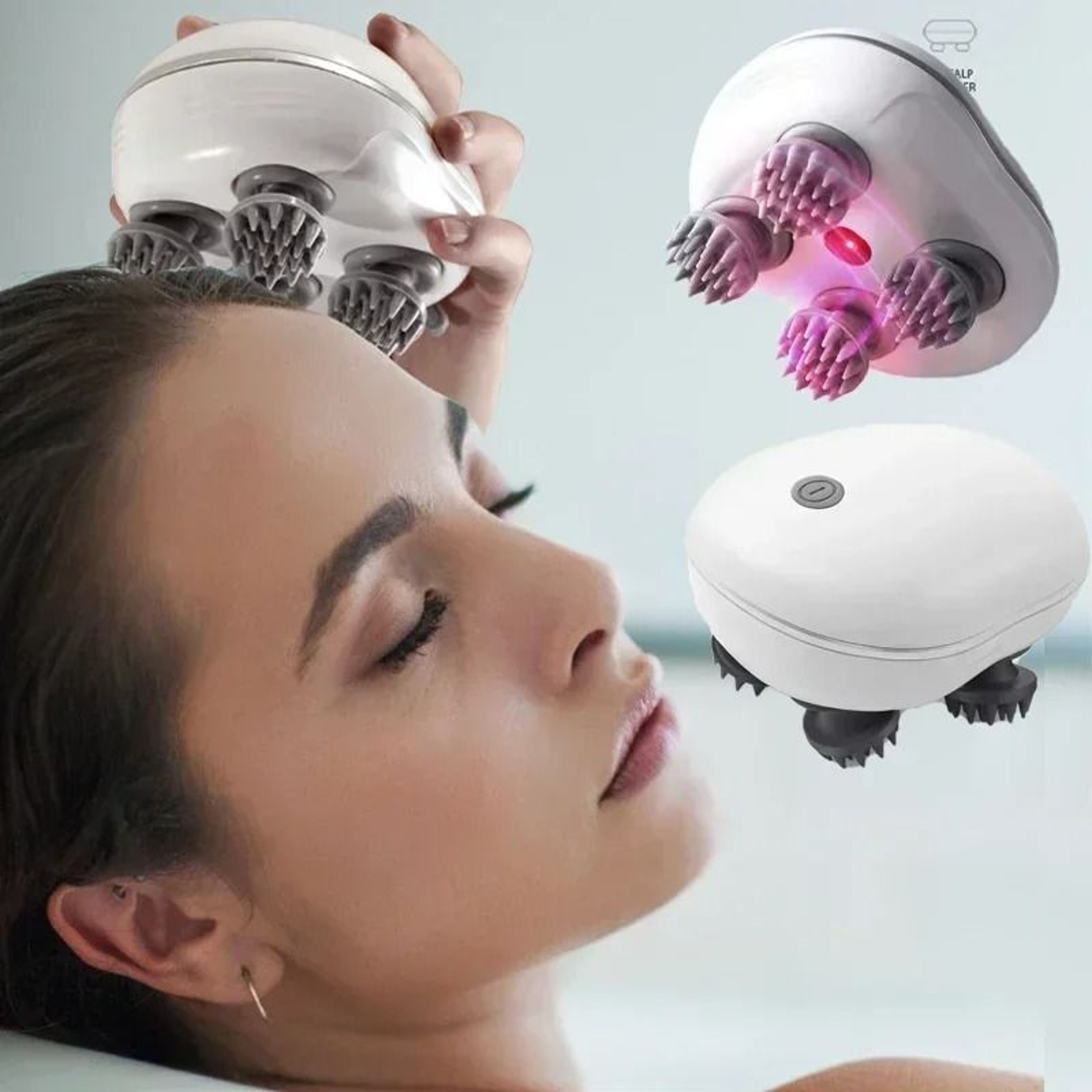 Electric Scalp Head Massager With Red Light Therapy For Stress Relief And Muscle Relaxation 2