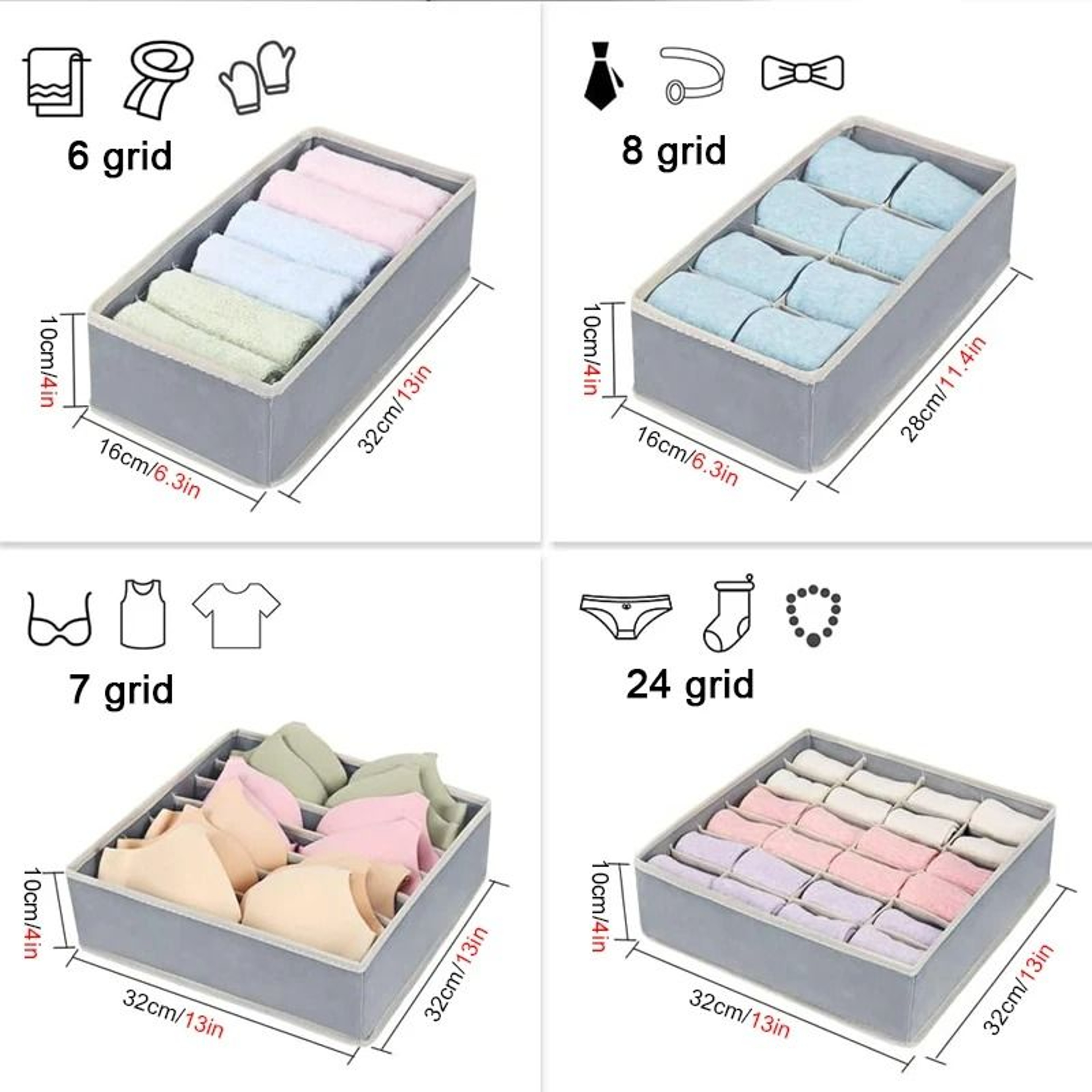 Foldable Wardrobe Drawer Organizer For Underwear Socks Bras And Accessories 4