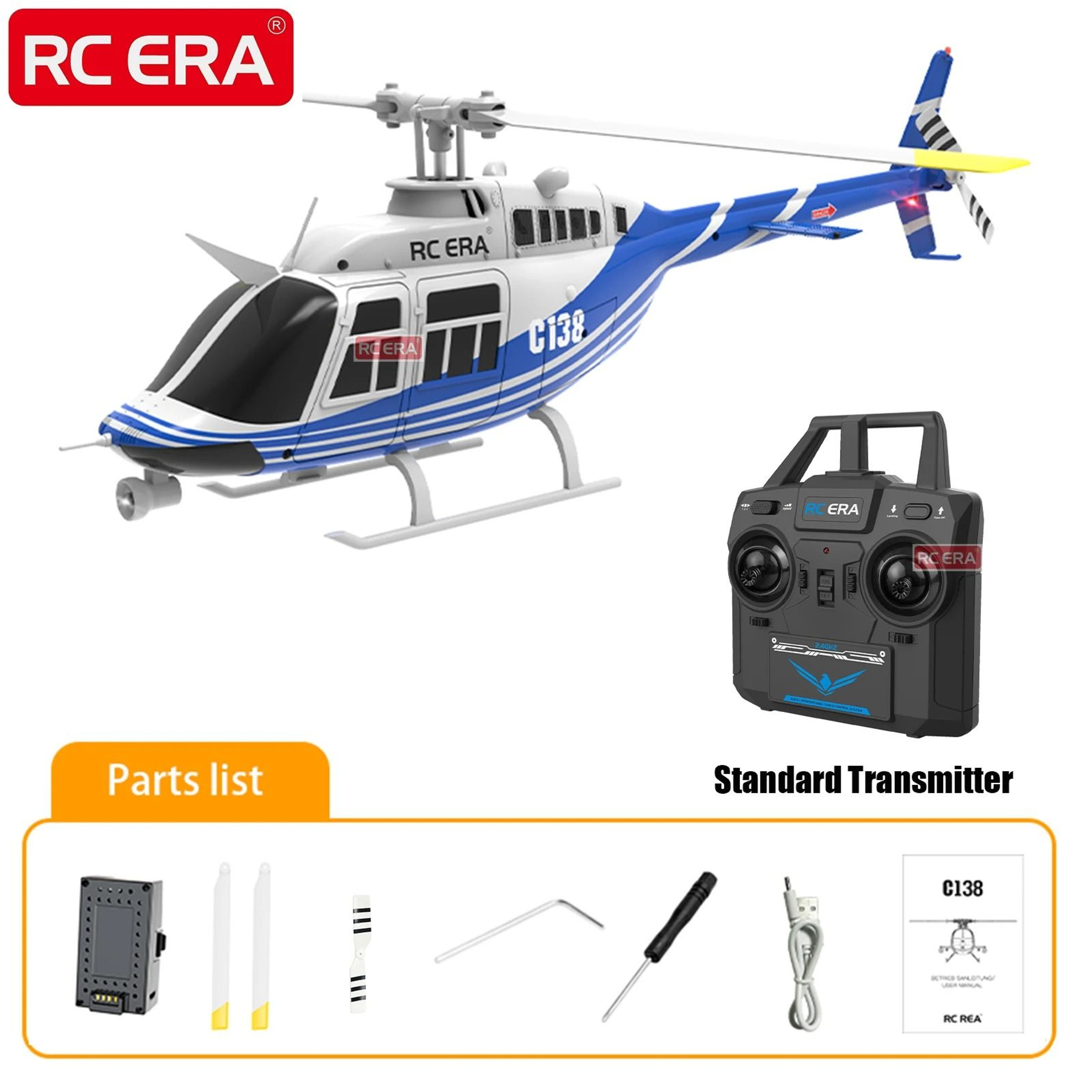 RC ERA C138 Jet Ranger Helicopter With 6Axis Gyro Stabilization And Altitude Hold 4