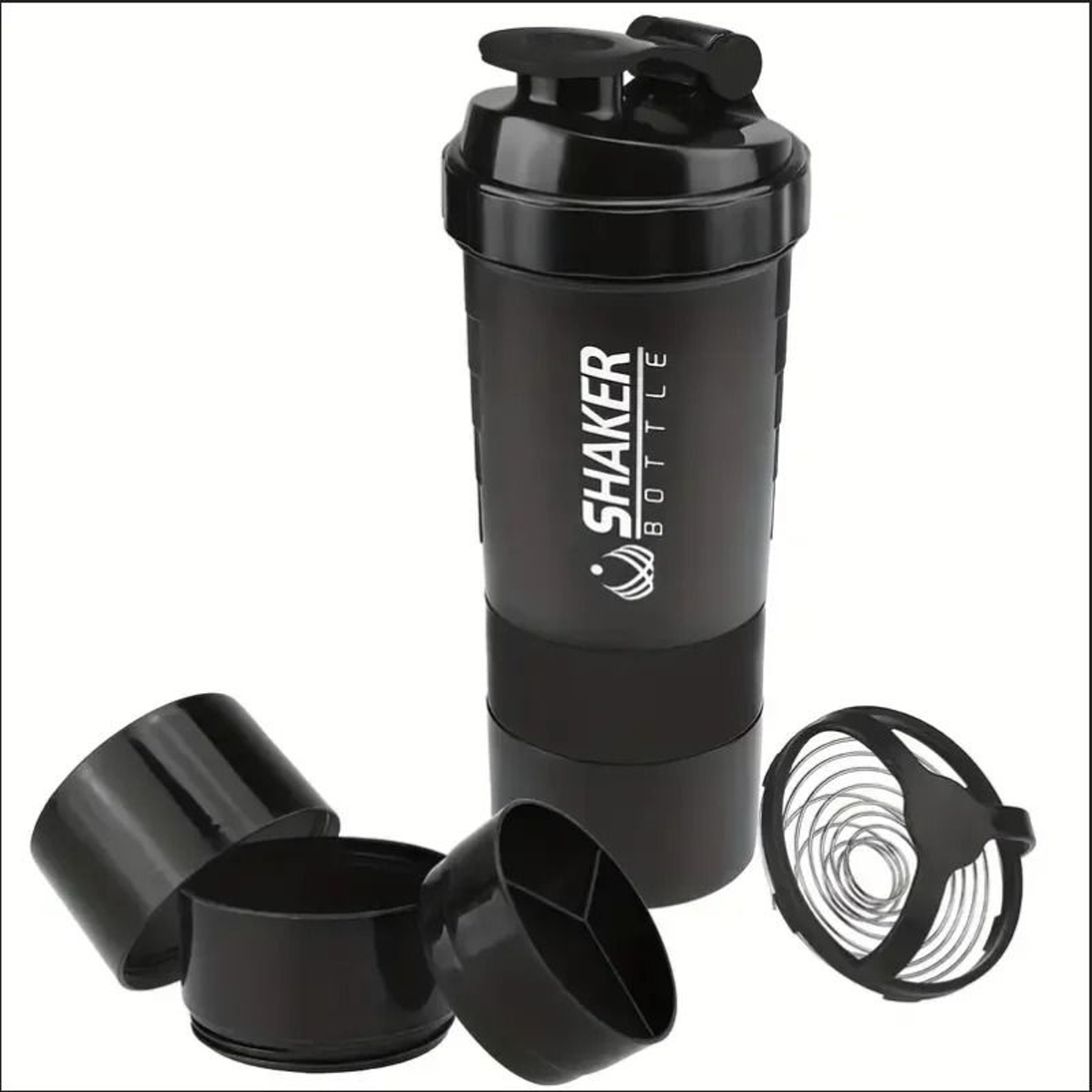 Shaker Bottle With Power Container 2 Tiers Protein Shakes Powder Shaker Bottle Sports Water Bottle  8