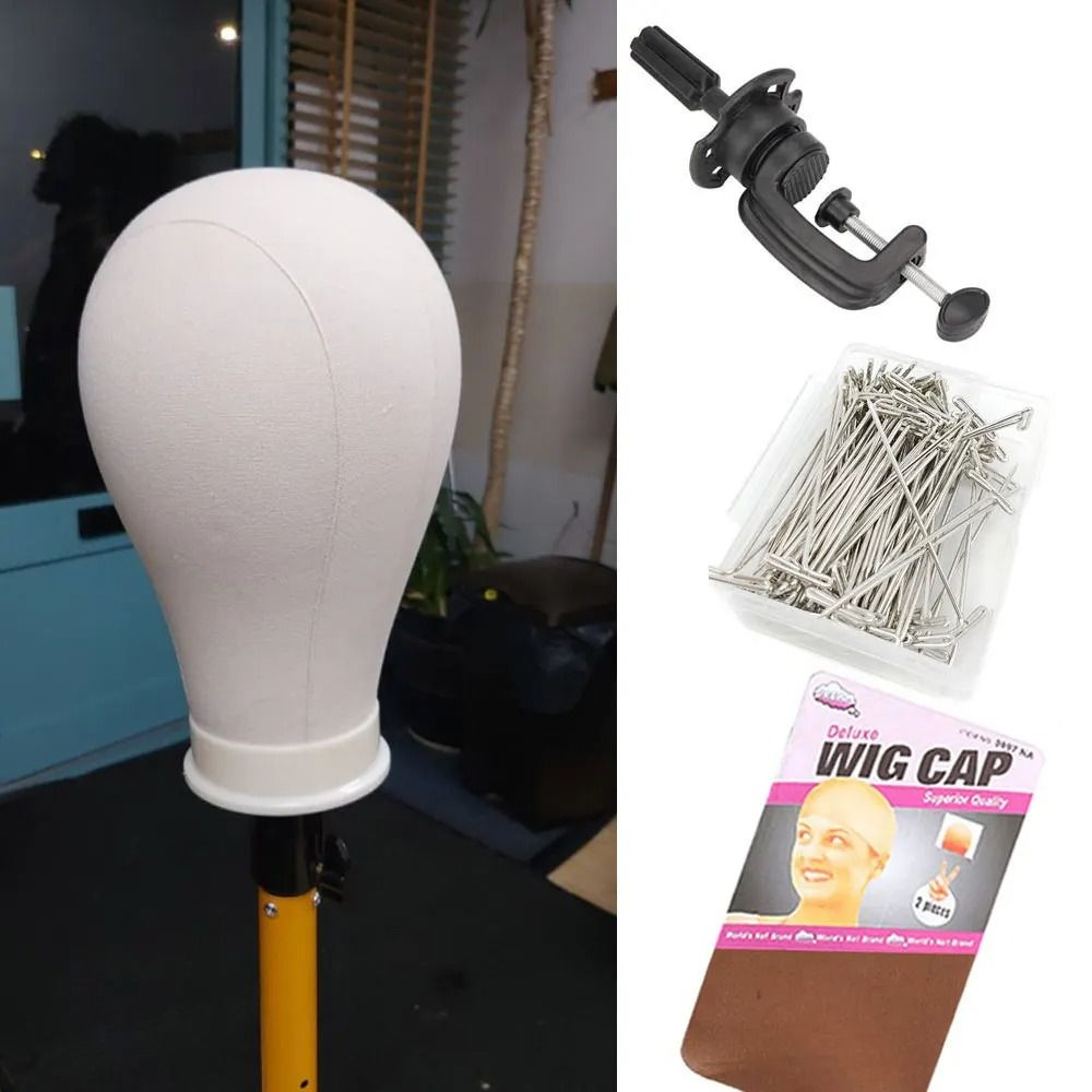 Canvas Wig Head Wig Stand 21 To 24 Inch Mannequin Head For Hairstyling Display And Wig Making With  1