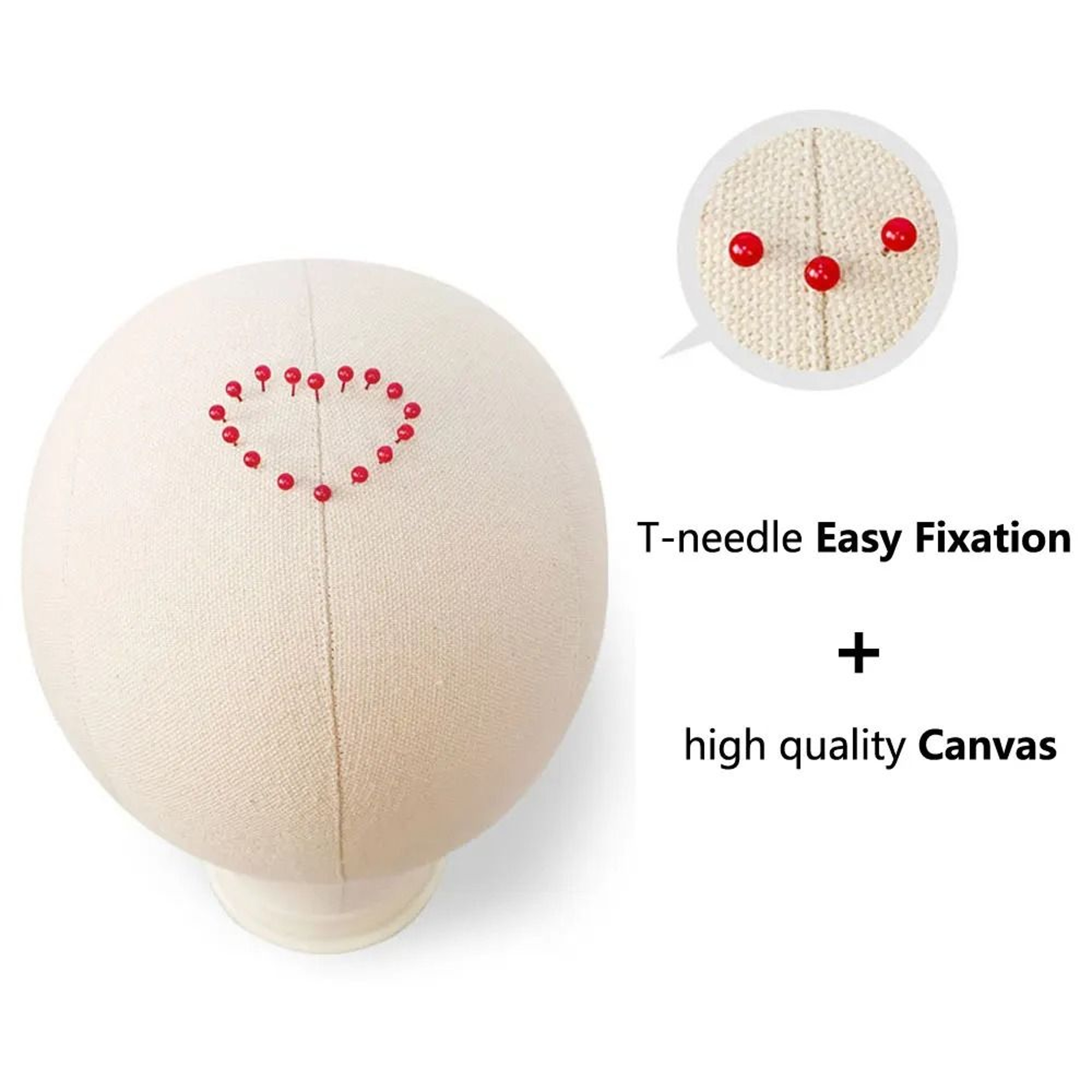 Canvas Wig Head Wig Stand 21 To 24 Inch Mannequin Head For Hairstyling Display And Wig Making With  3