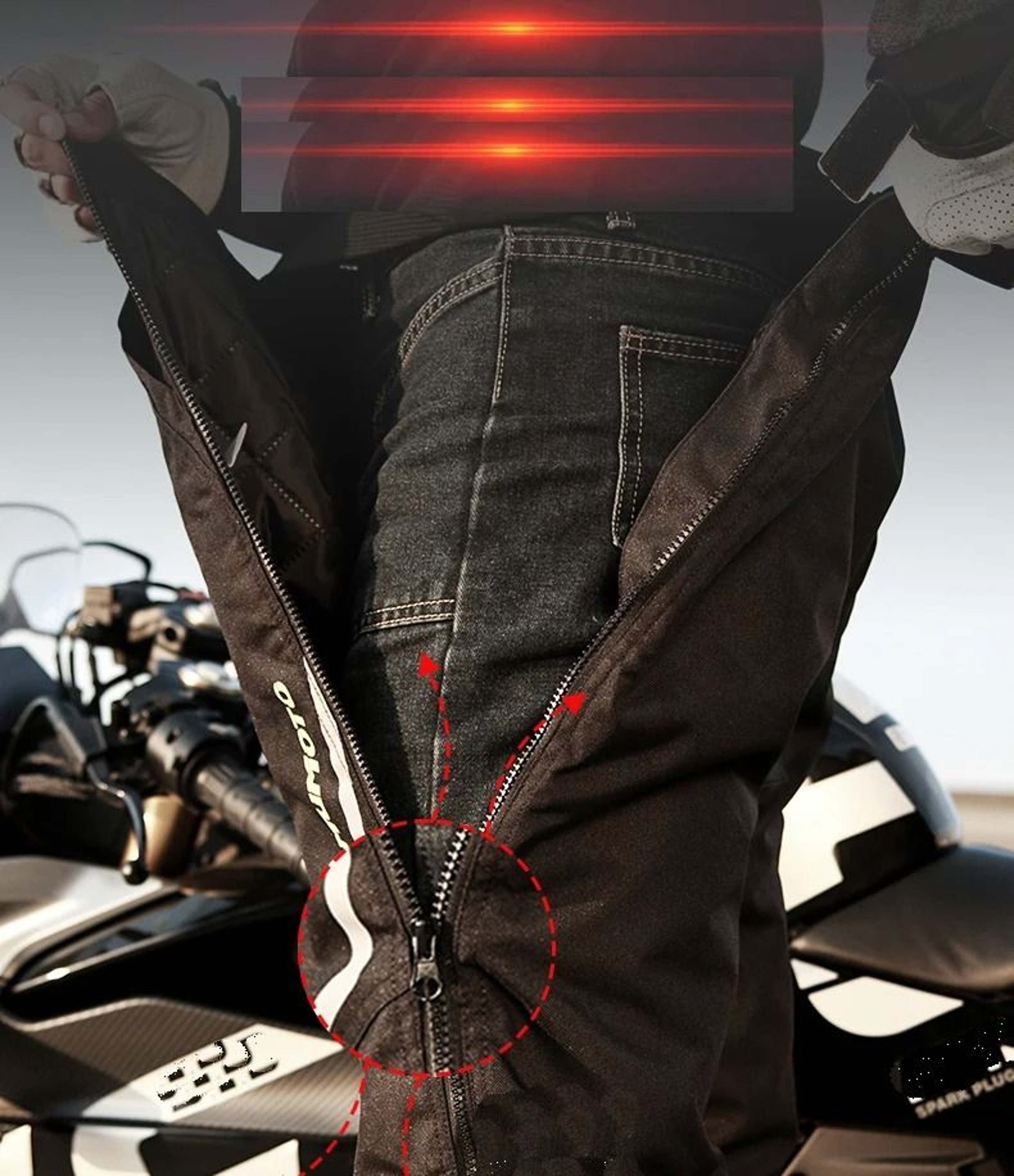 Motorcycle Quick Take Off Waterproof Windproof Thermal Protective Pants For Men And Women 2