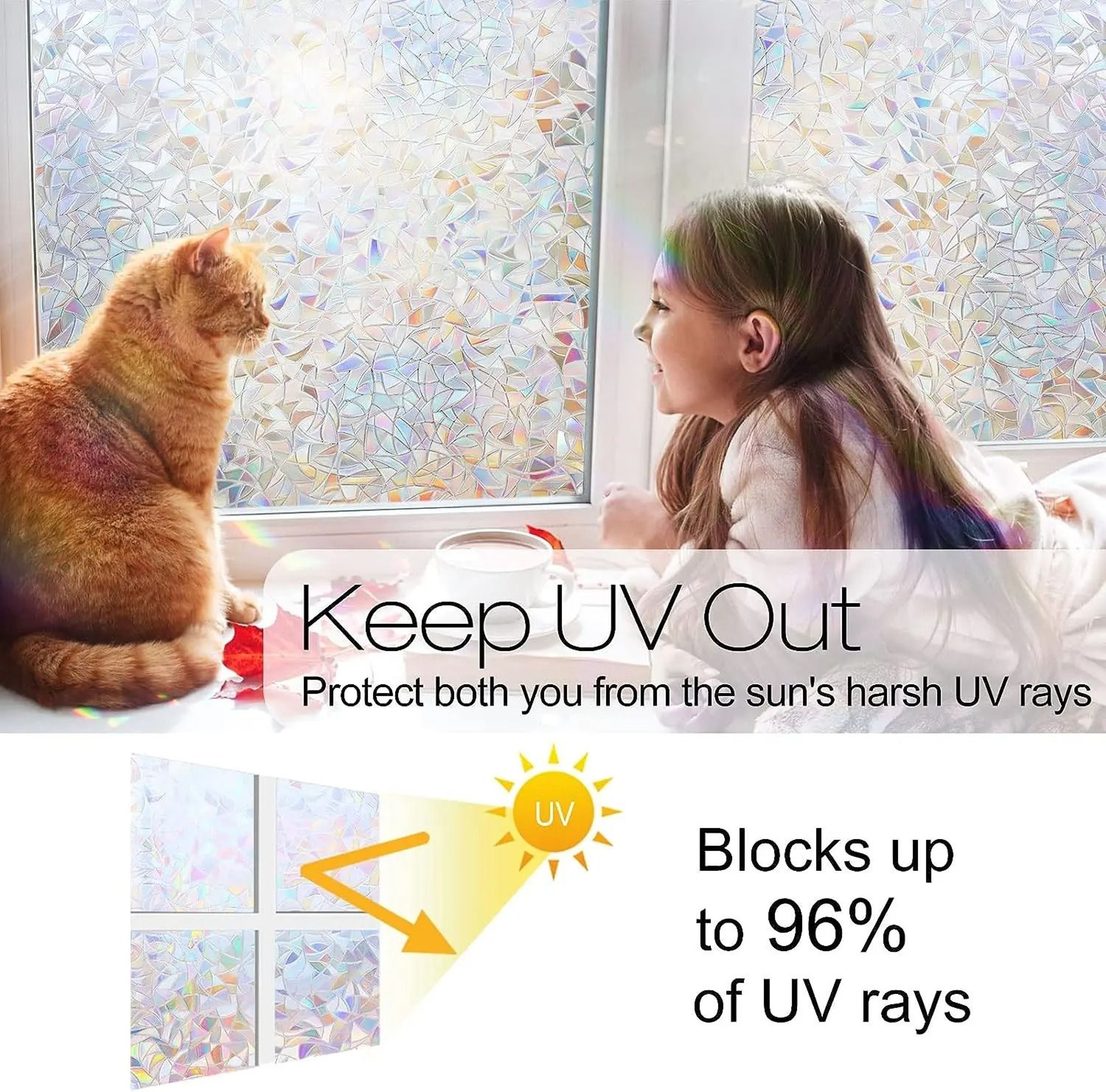 3D Decorative Privacy Window Film Stained Glass Static Cling Vinyl Sticker 4