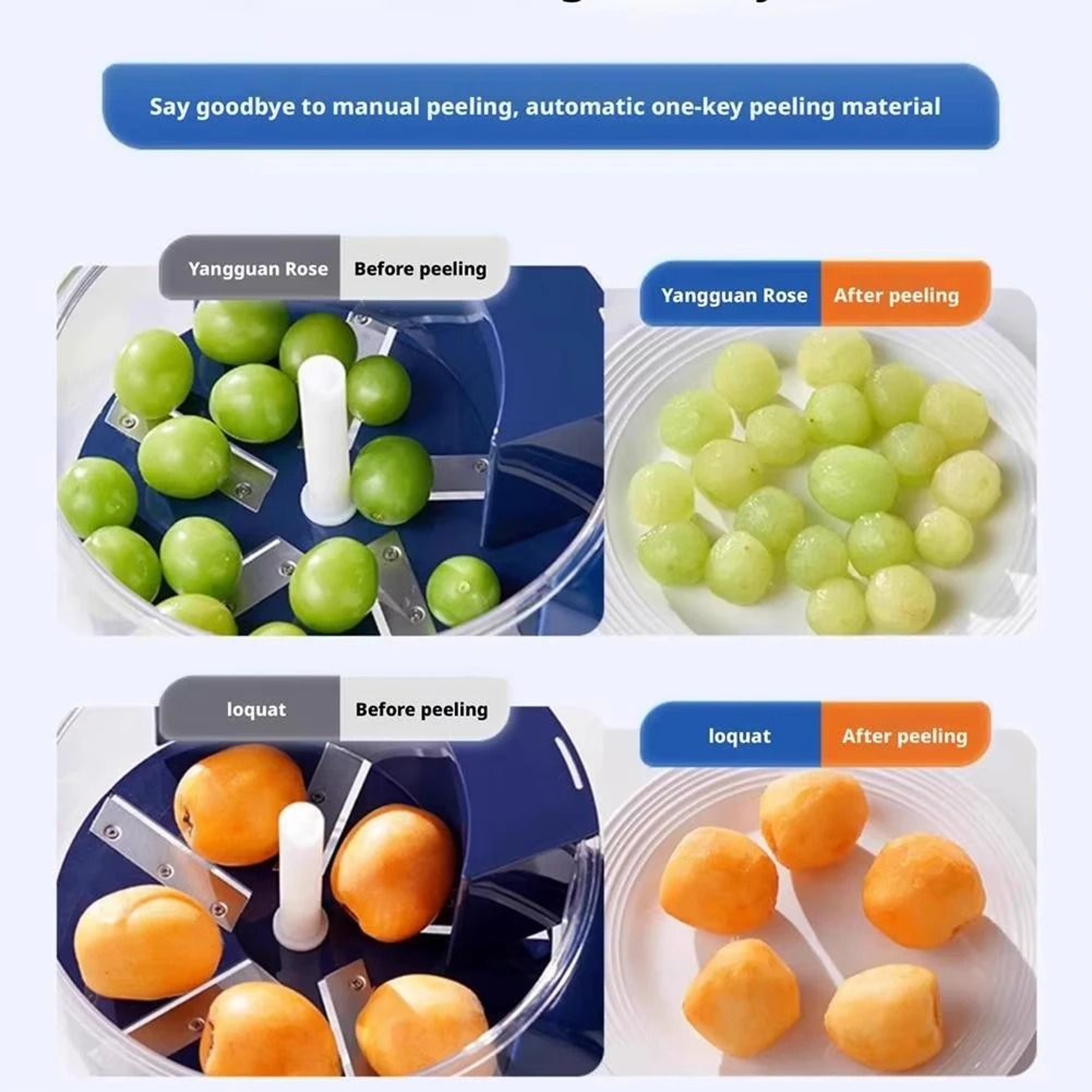 Automatic Electric Grape Peeler Machine Hands Free Fruit Skin Remover For Berries And Small Fruits 3