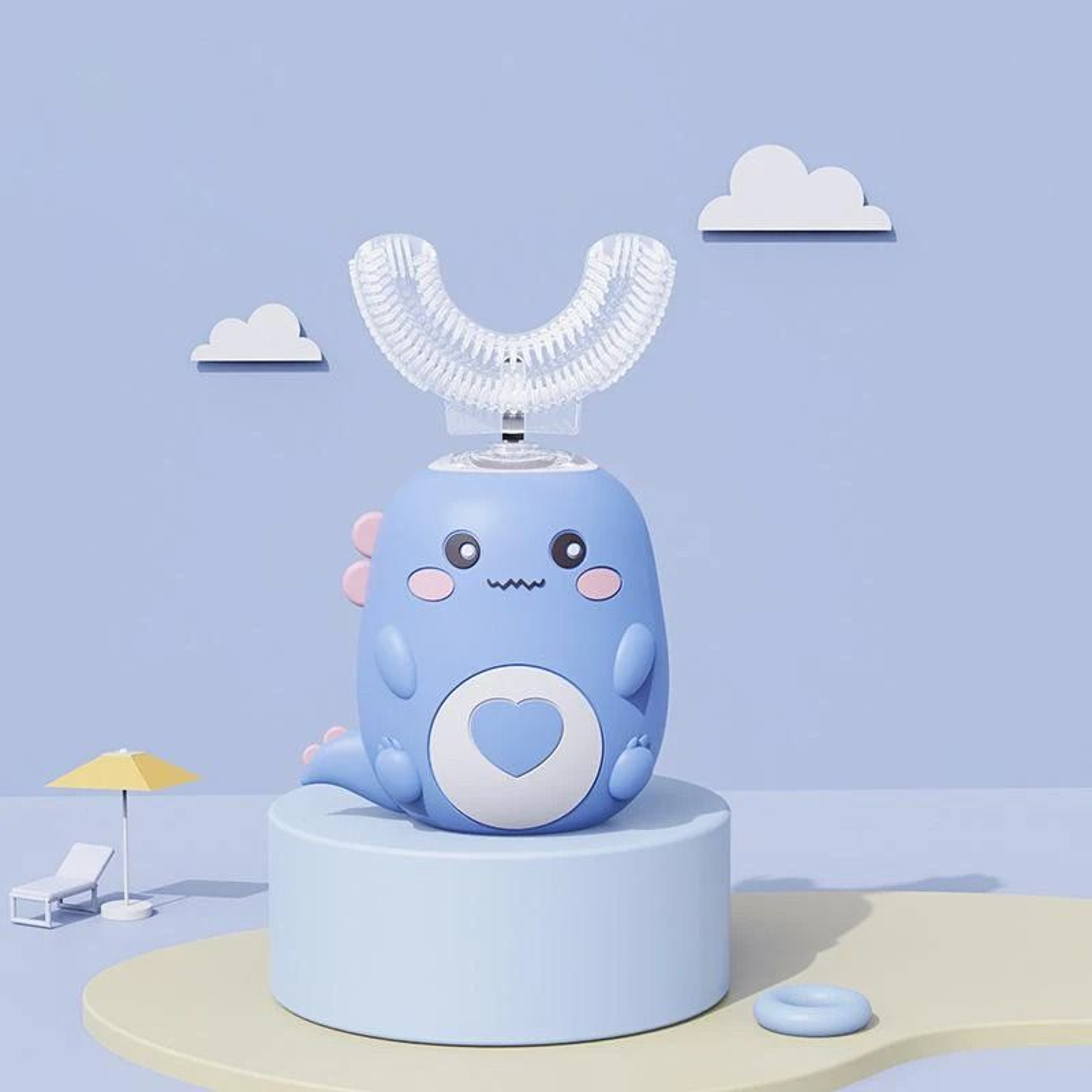 Kids U Shaped Electric Toothbrush 360 Automatic Silicone Sonic Toothbrush With Cartoon Design 4