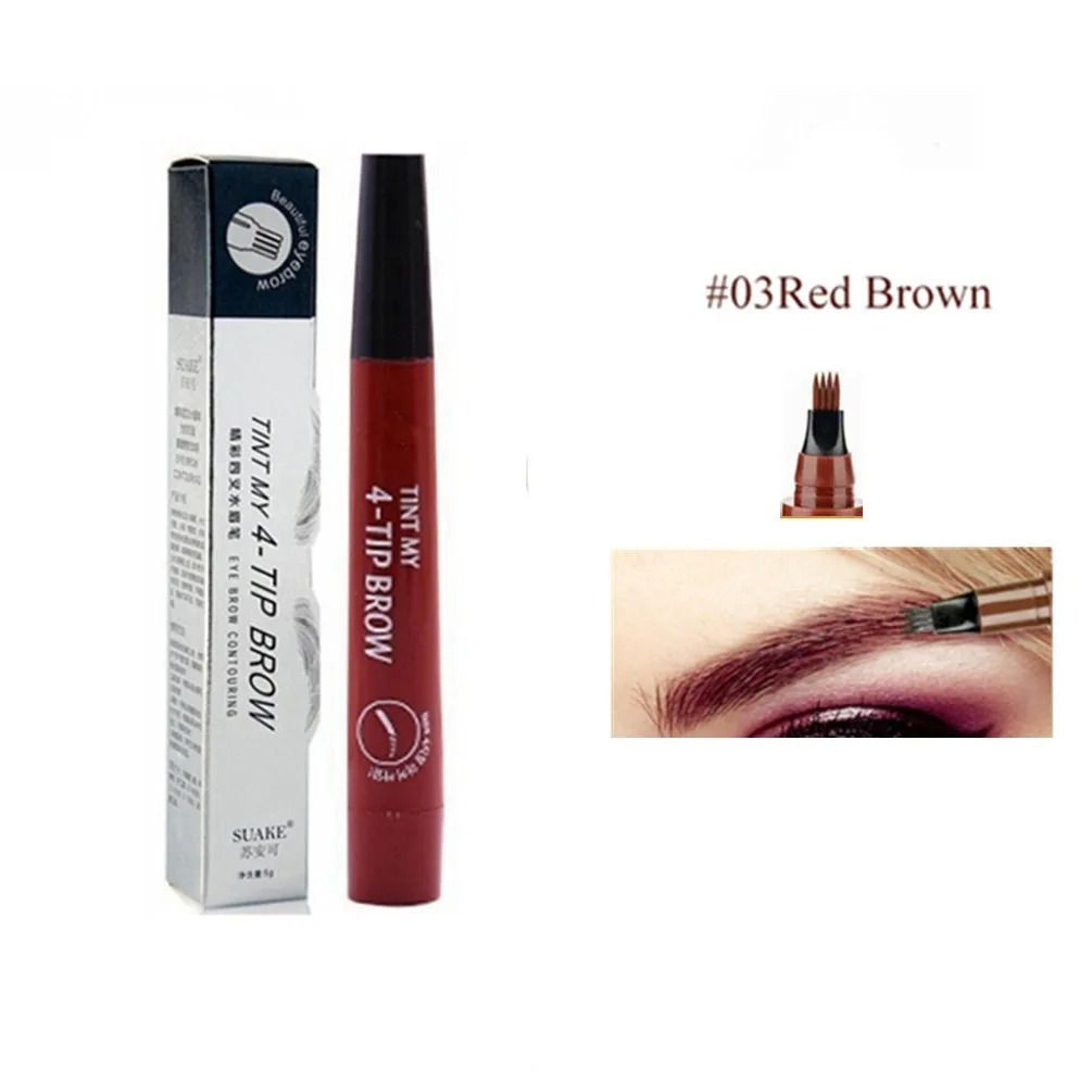 4D Microblading Eyebrow Pen With 4 Fork Tip Long Lasting Liquid Brow Pencil 10