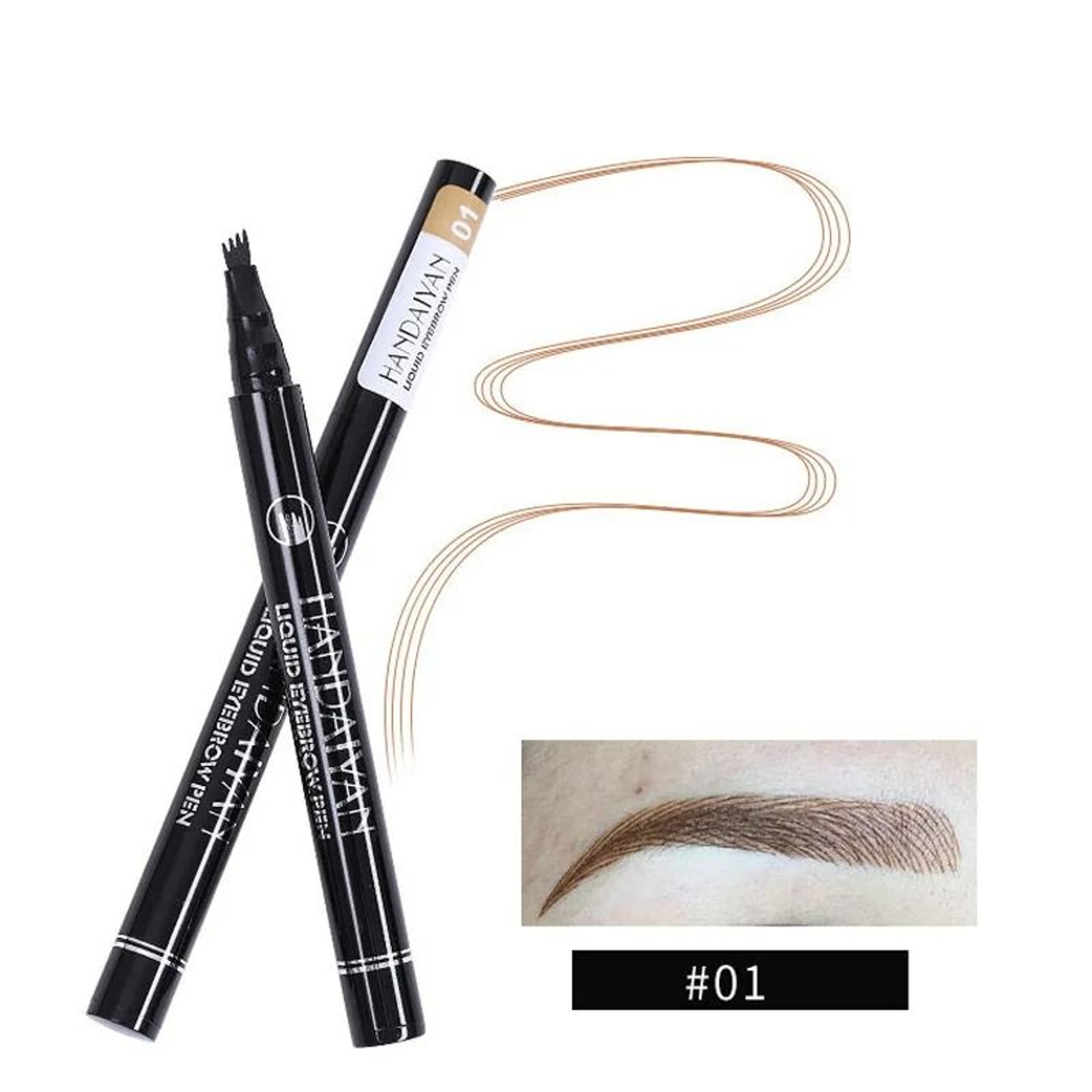 4D Microblading Eyebrow Pen With 4 Fork Tip Long Lasting Liquid Brow Pencil 13