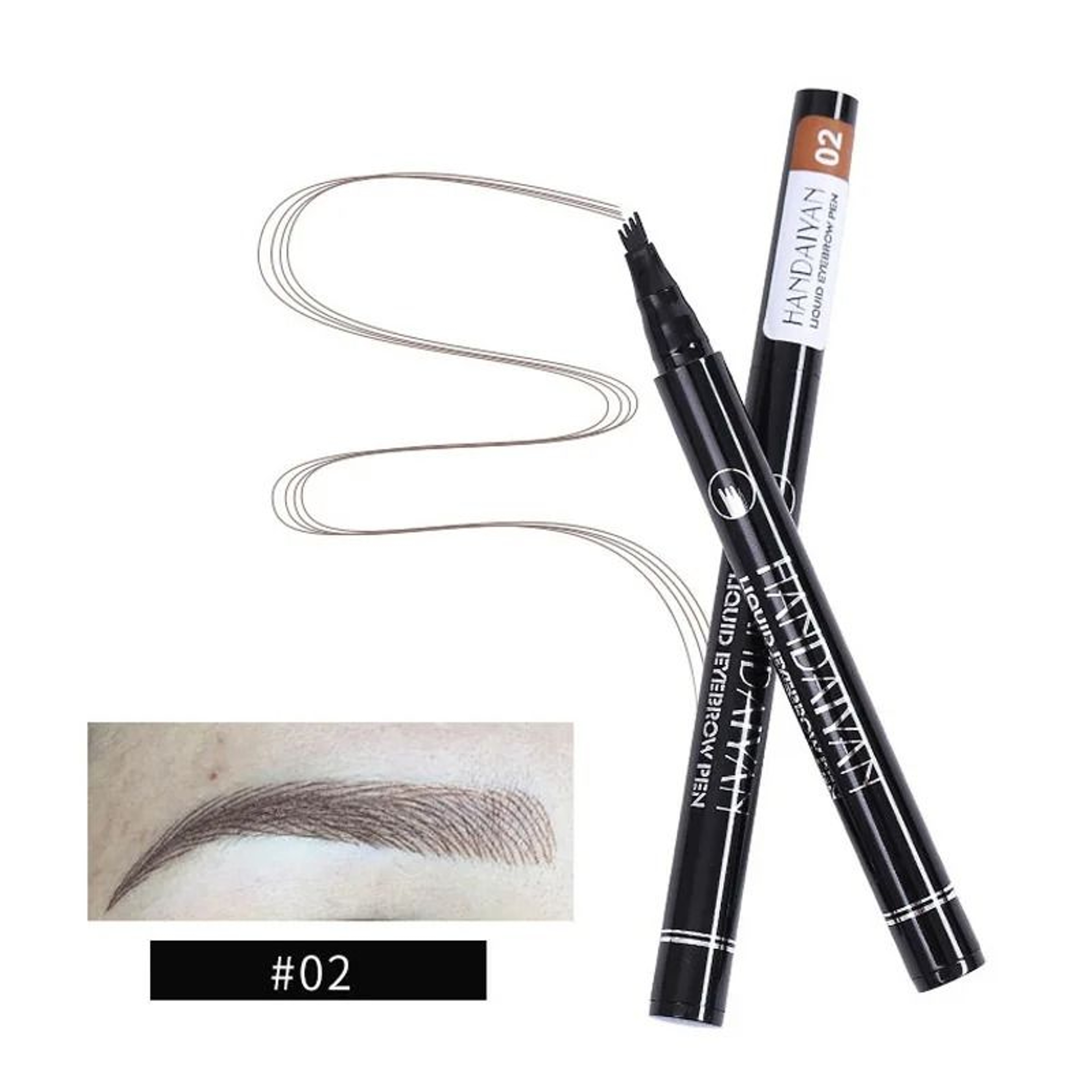 4D Microblading Eyebrow Pen With 4 Fork Tip Long Lasting Liquid Brow Pencil 14