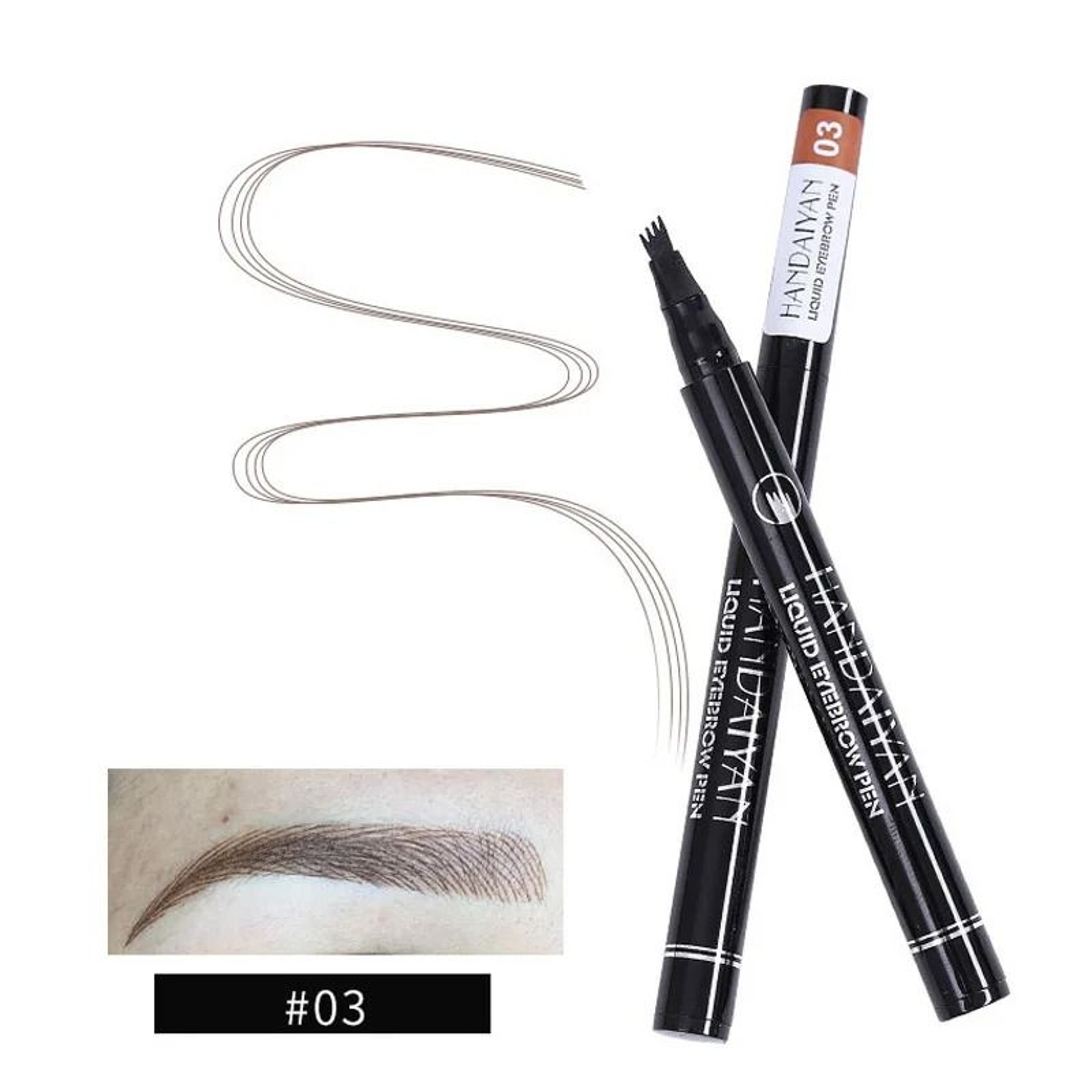 4D Microblading Eyebrow Pen With 4 Fork Tip Long Lasting Liquid Brow Pencil 15
