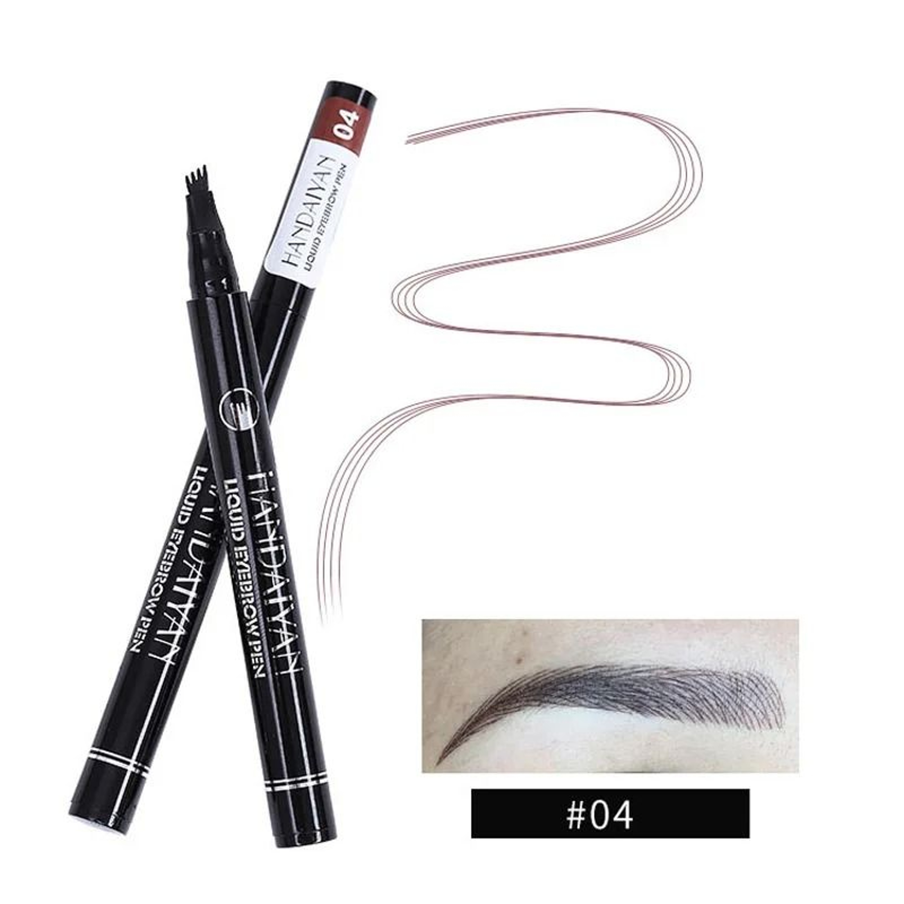 4D Microblading Eyebrow Pen With 4 Fork Tip Long Lasting Liquid Brow Pencil 16