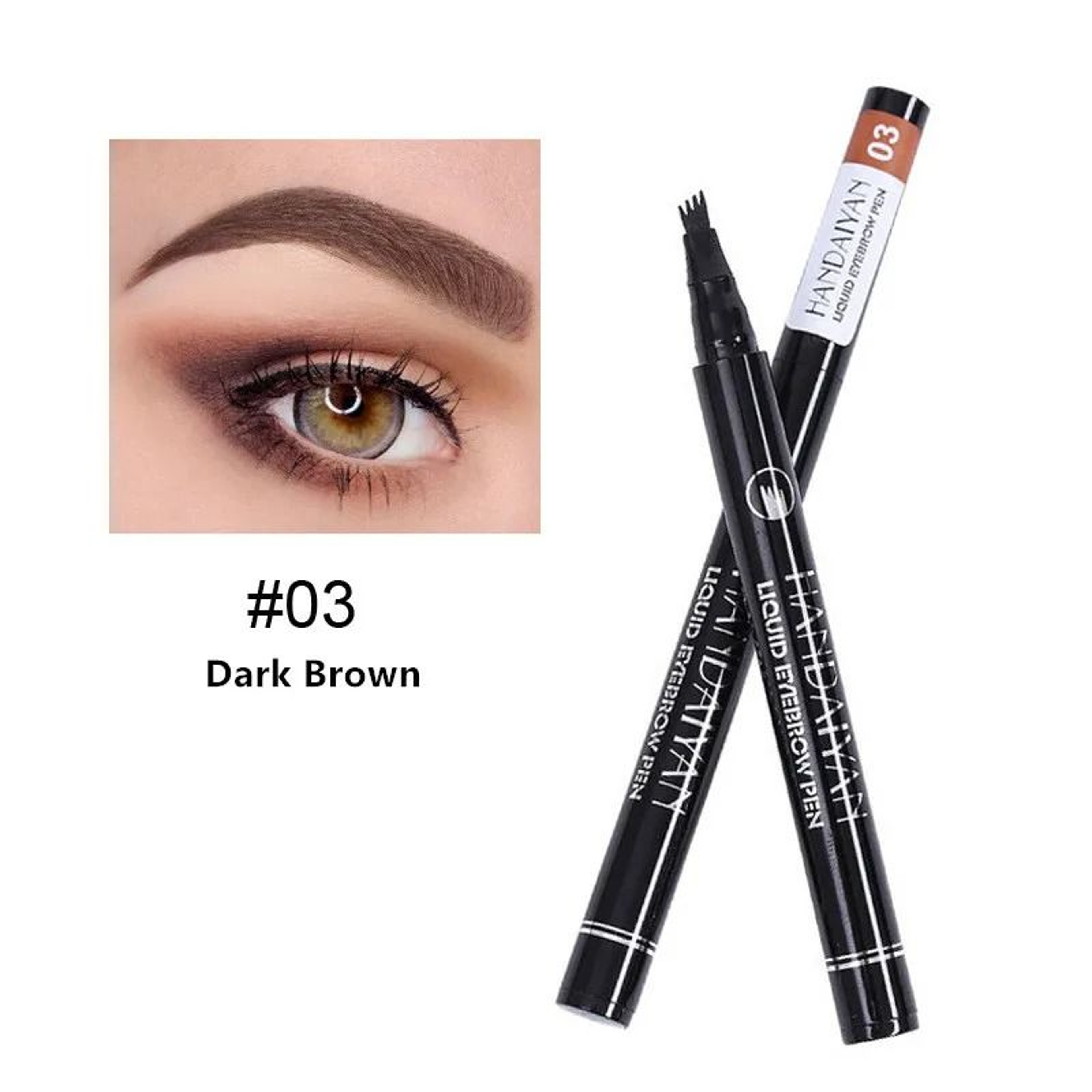 4D Microblading Eyebrow Pen With 4 Fork Tip Long Lasting Liquid Brow Pencil 20