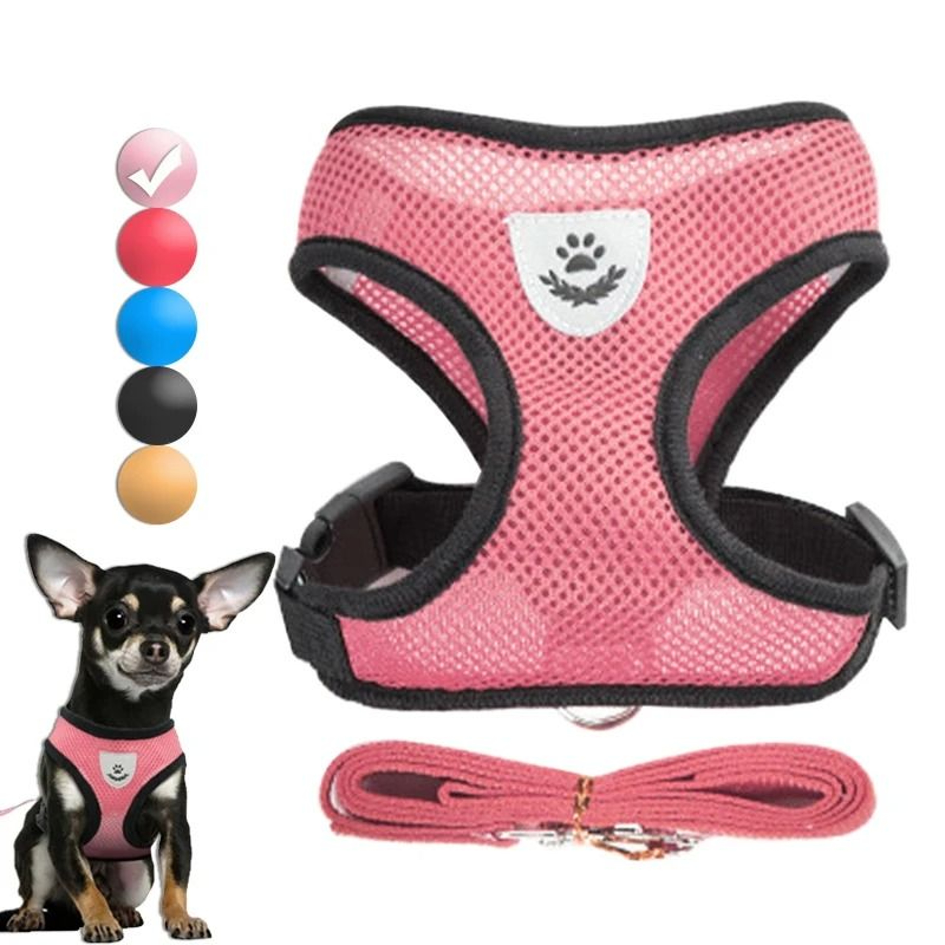 Adjustable Dog Harness And Leash Set For Small Dogs And Cats Breathable Vest Harness 0