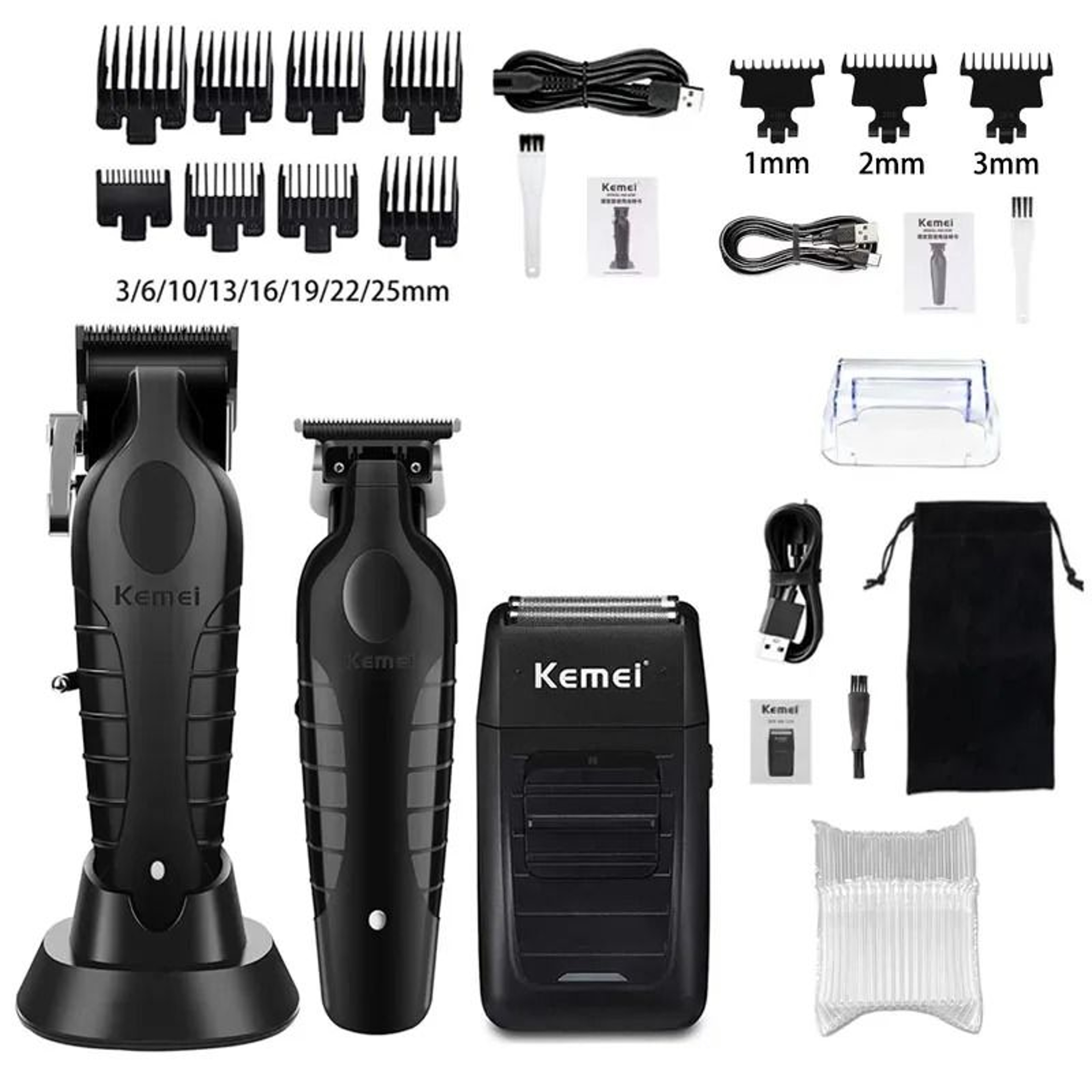 Professional Electric Hair Clipper Kit Men Grooming Trimmer And Shaver Machine 11