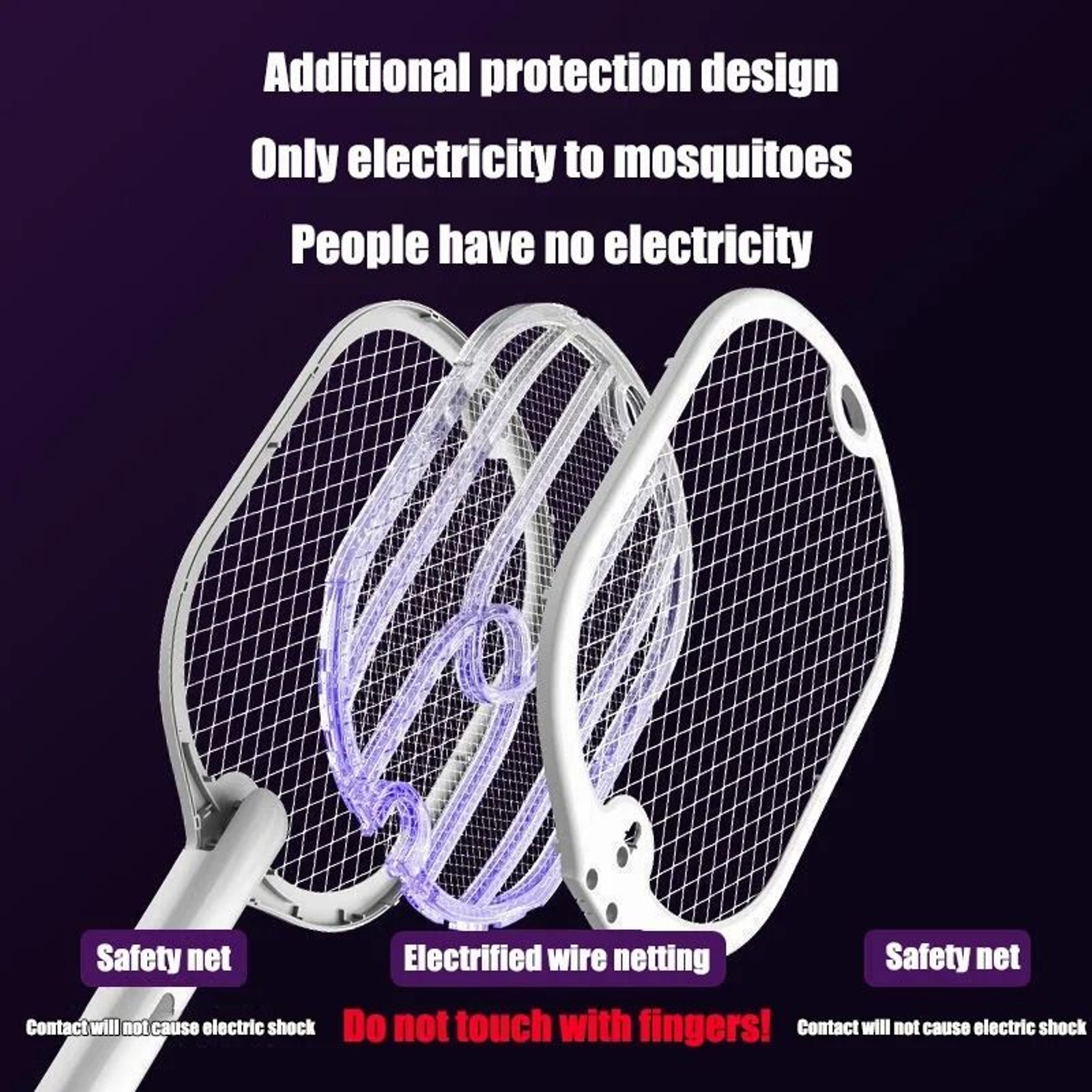 Upgraded 3 In 1 Electric Mosquito Swatter 3000V TypeC Rechargeable Mosquito Killer Lamp With Digita 5