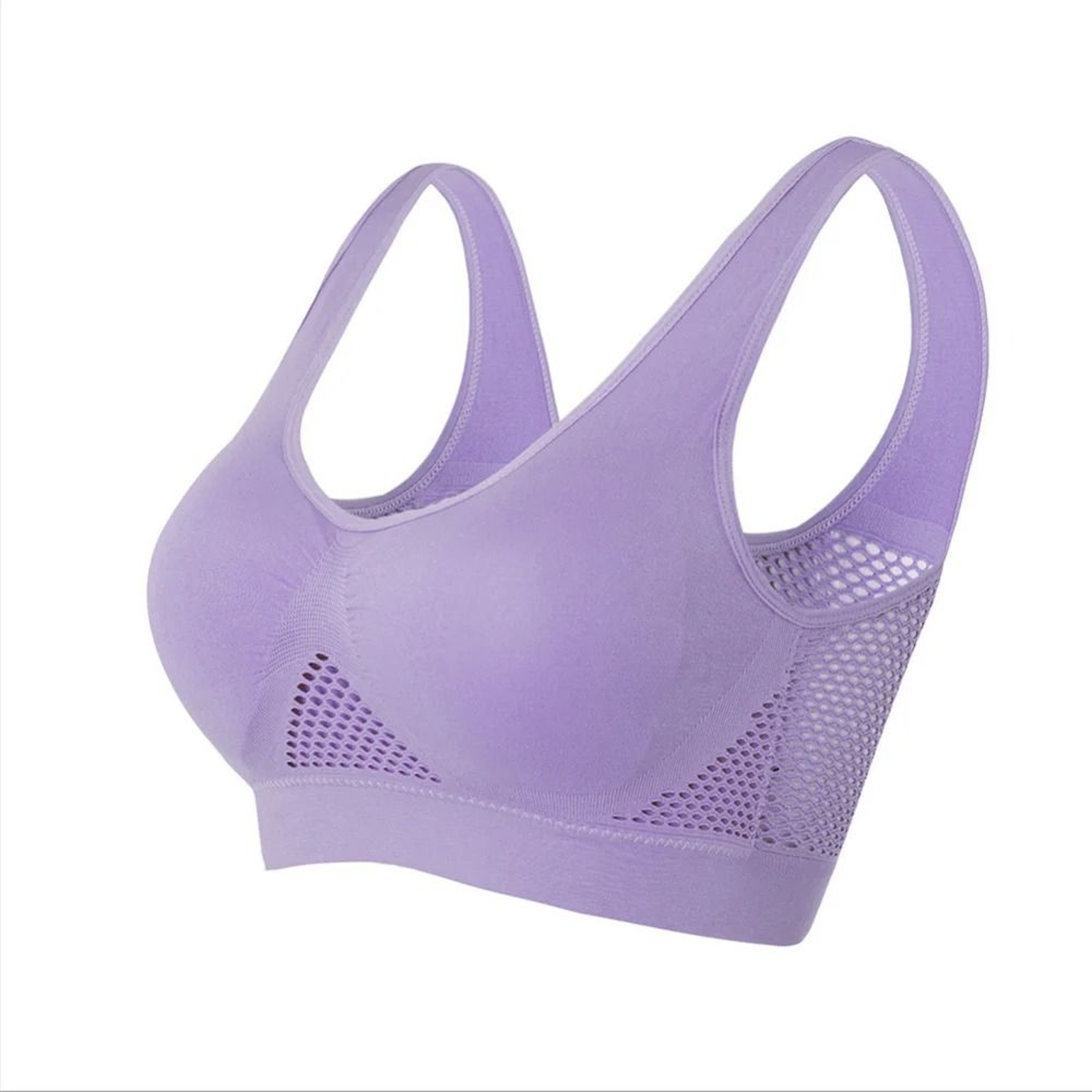 Seamless Mesh Sports Bra Wireless Breathable Yoga Bra Shockproof Fitness Crop Top 10