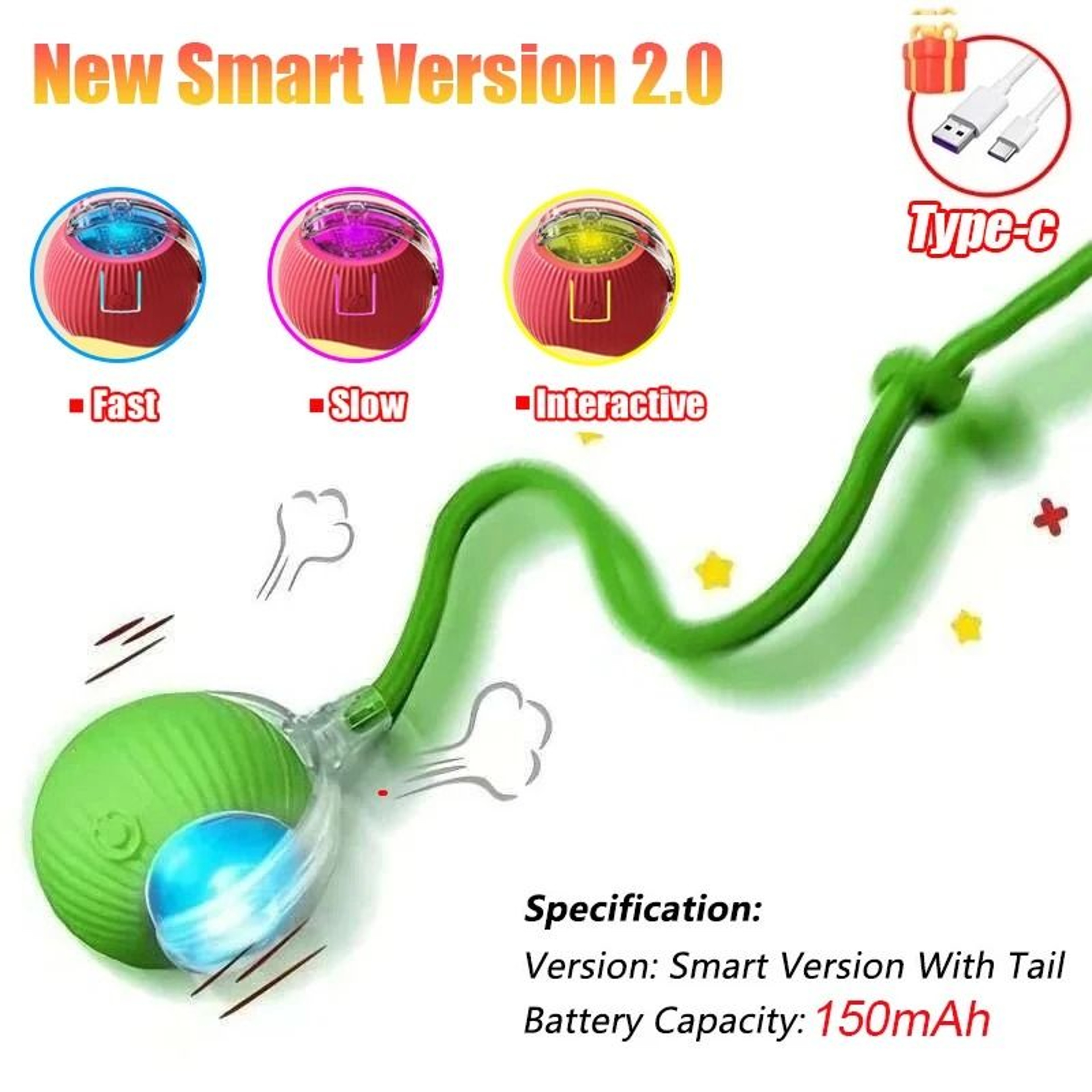 Smart Interactive Rolling Ball Toy For Cats Rechargeable Faux Tail Electric Mouse Imitation Pet Tra 23
