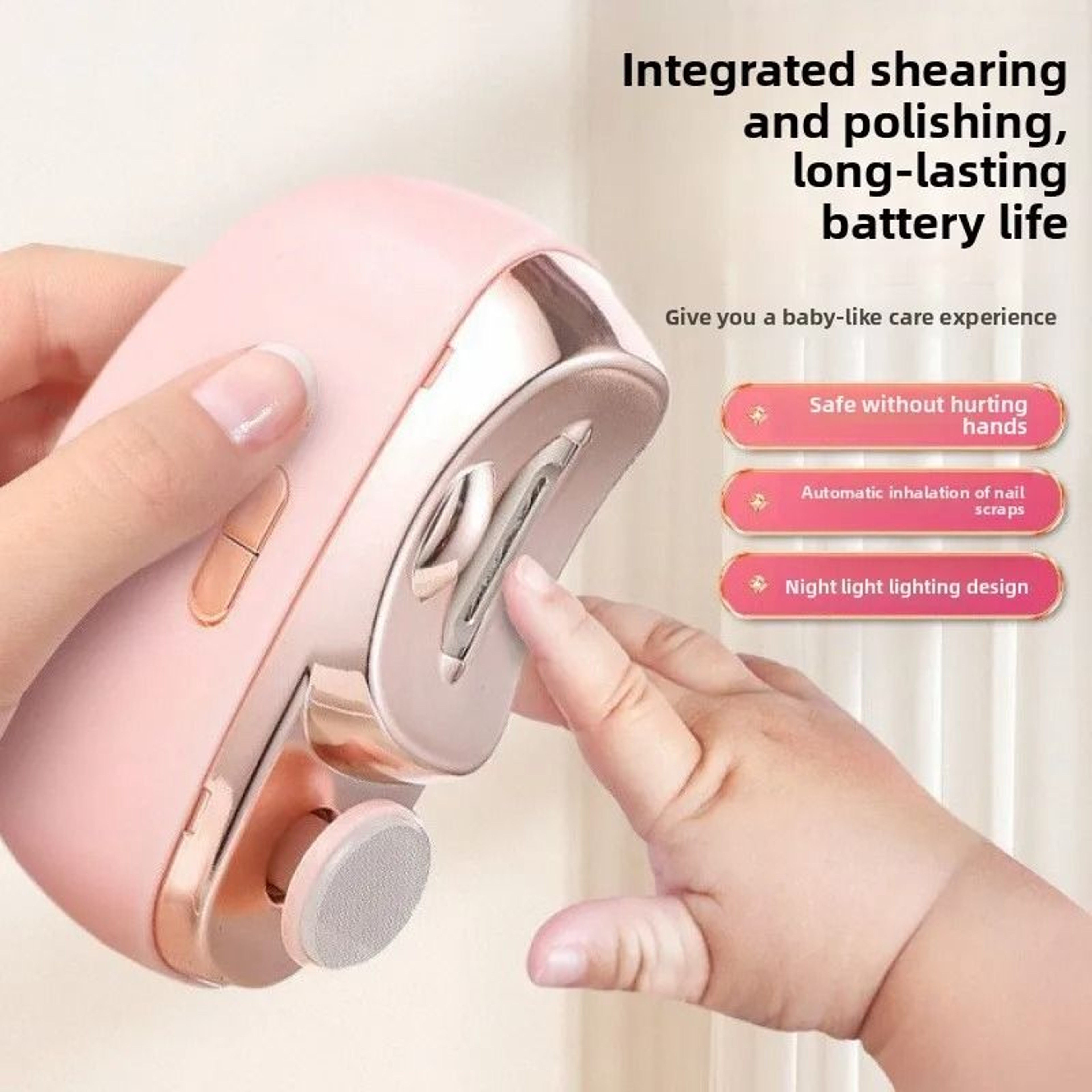 Rechargeable Electric Nail Clipper With LED Light Automatic Fingernail Trimmer For Smooth And Safe  5