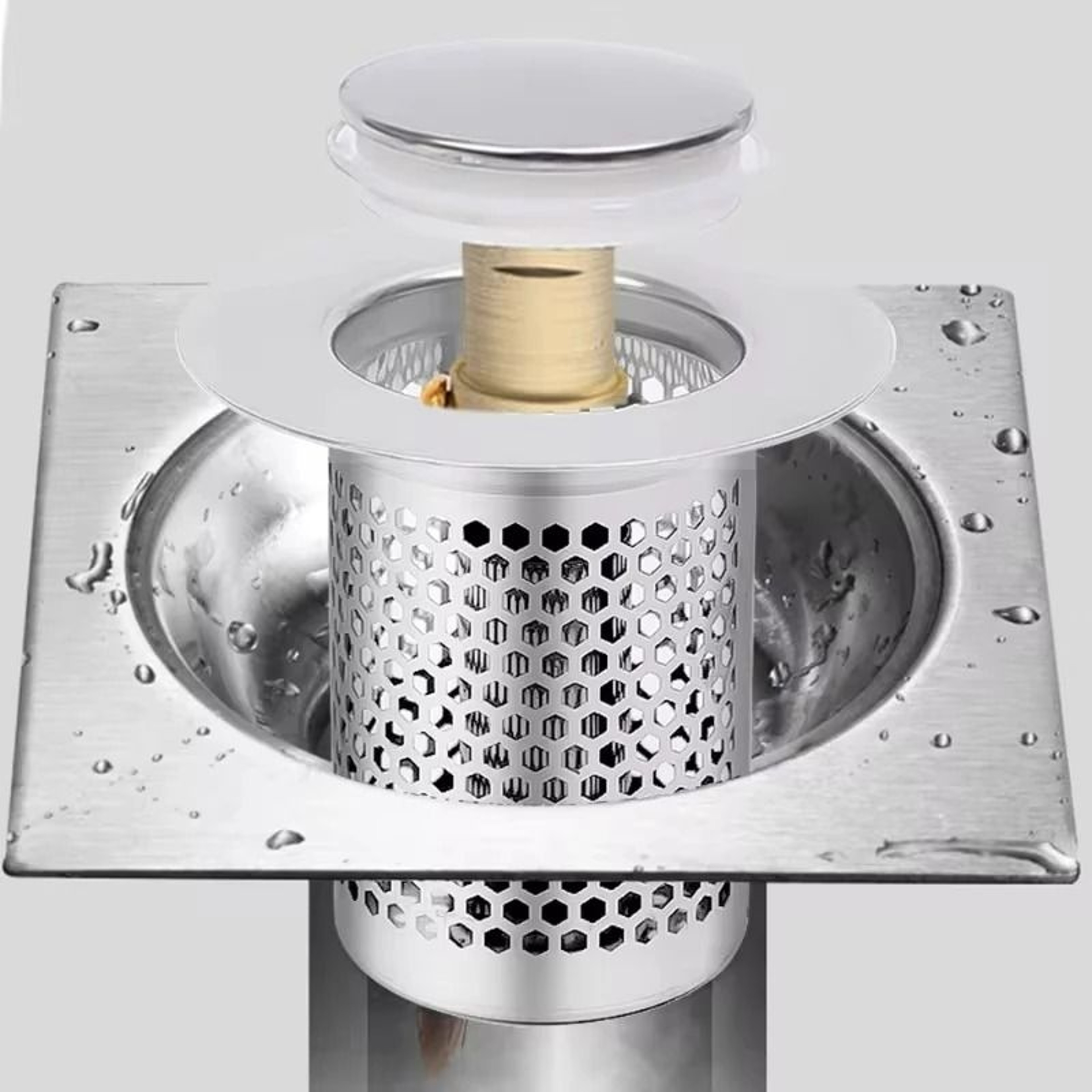 Stainless Steel PopUp Sink Stopper With Hair Catcher And AntiOdor Bounce Core For Bathroom And Show 1