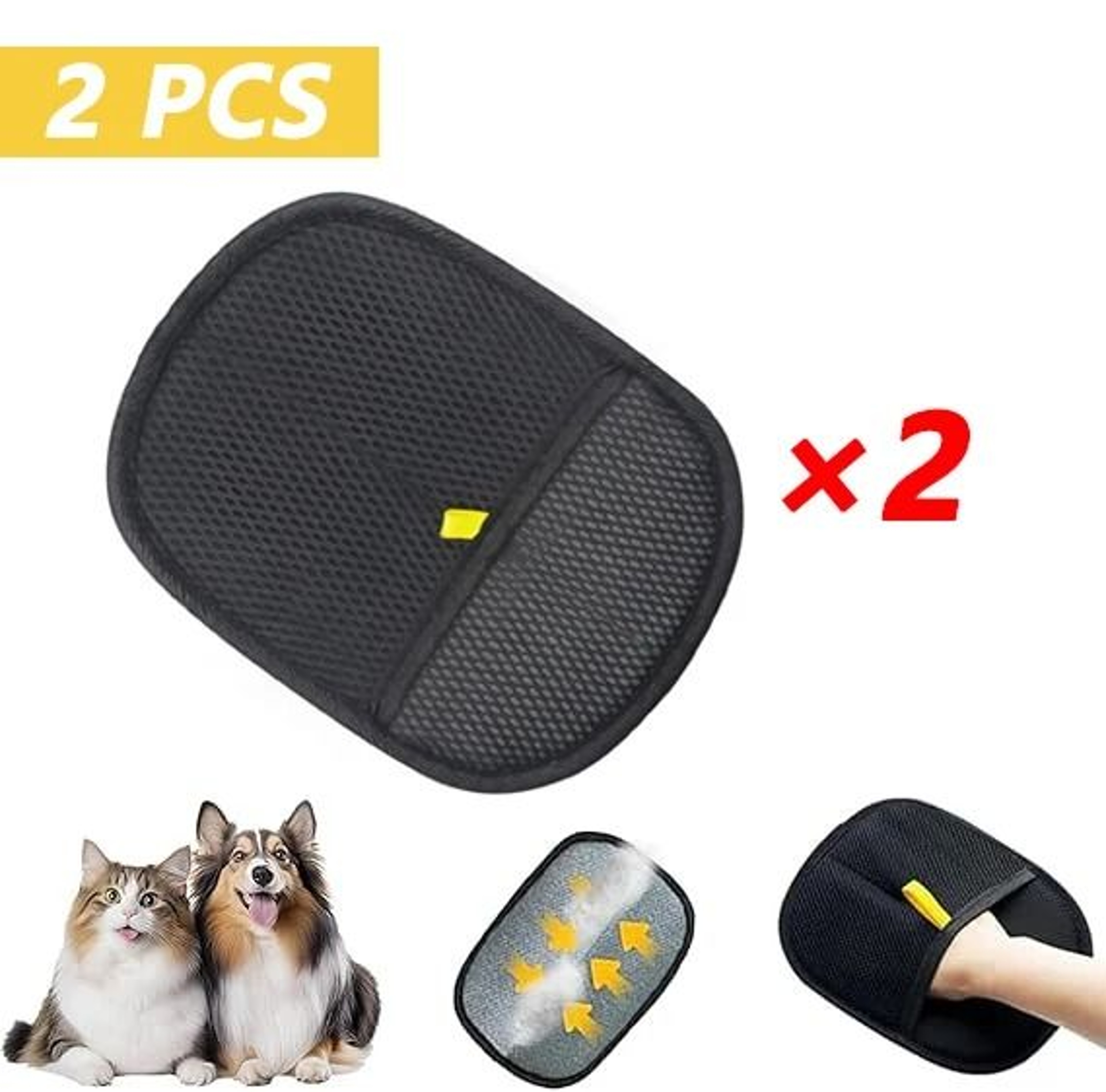 Reusable Pet Hair Removal Gloves DoubleSided Static Fur Remover Grooming Tool For Carpets Furniture 7