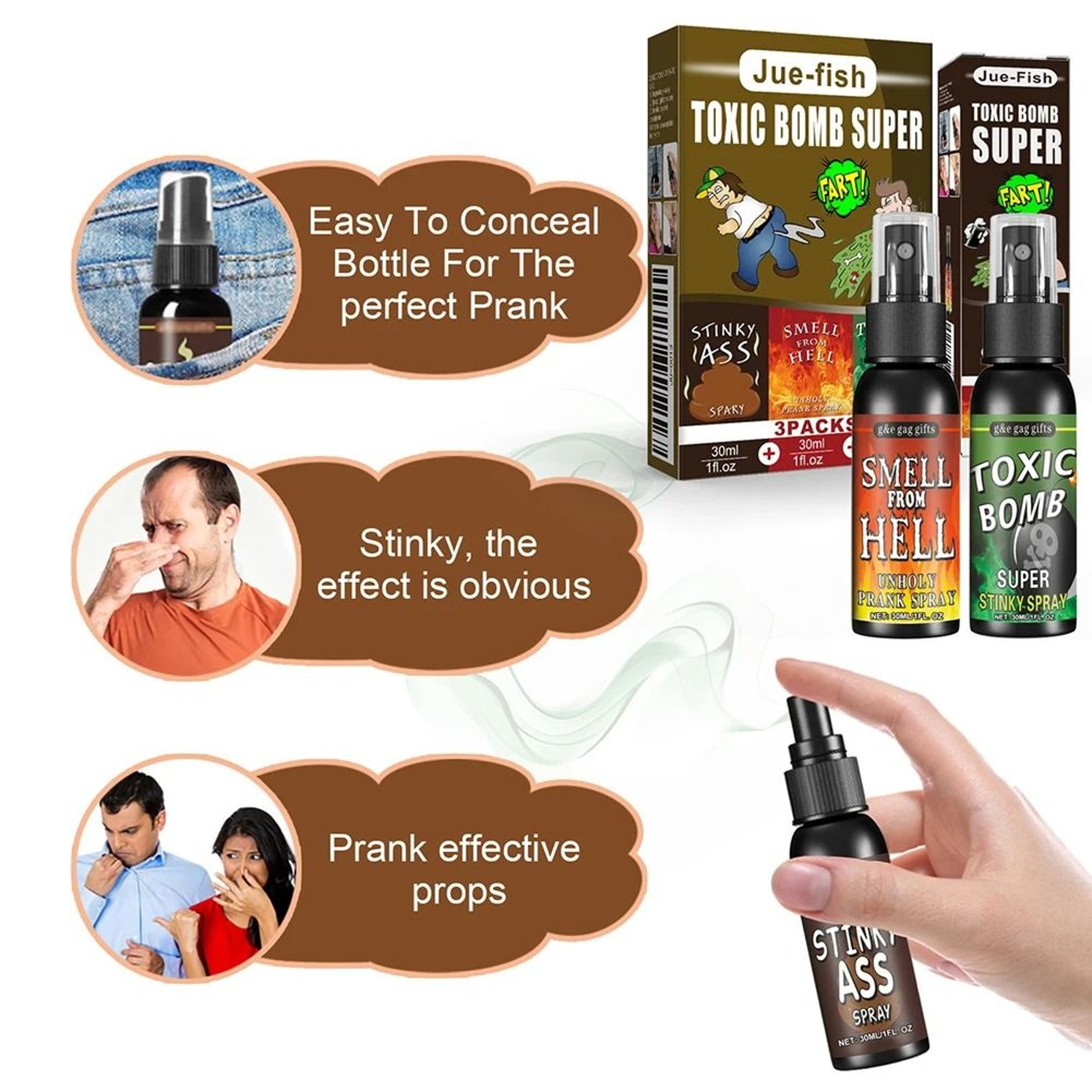 30ml Fart Spray Prank Toy  Smelly Stink Bomb Gag Gift For Parties Jokes And Fun Pranks 3