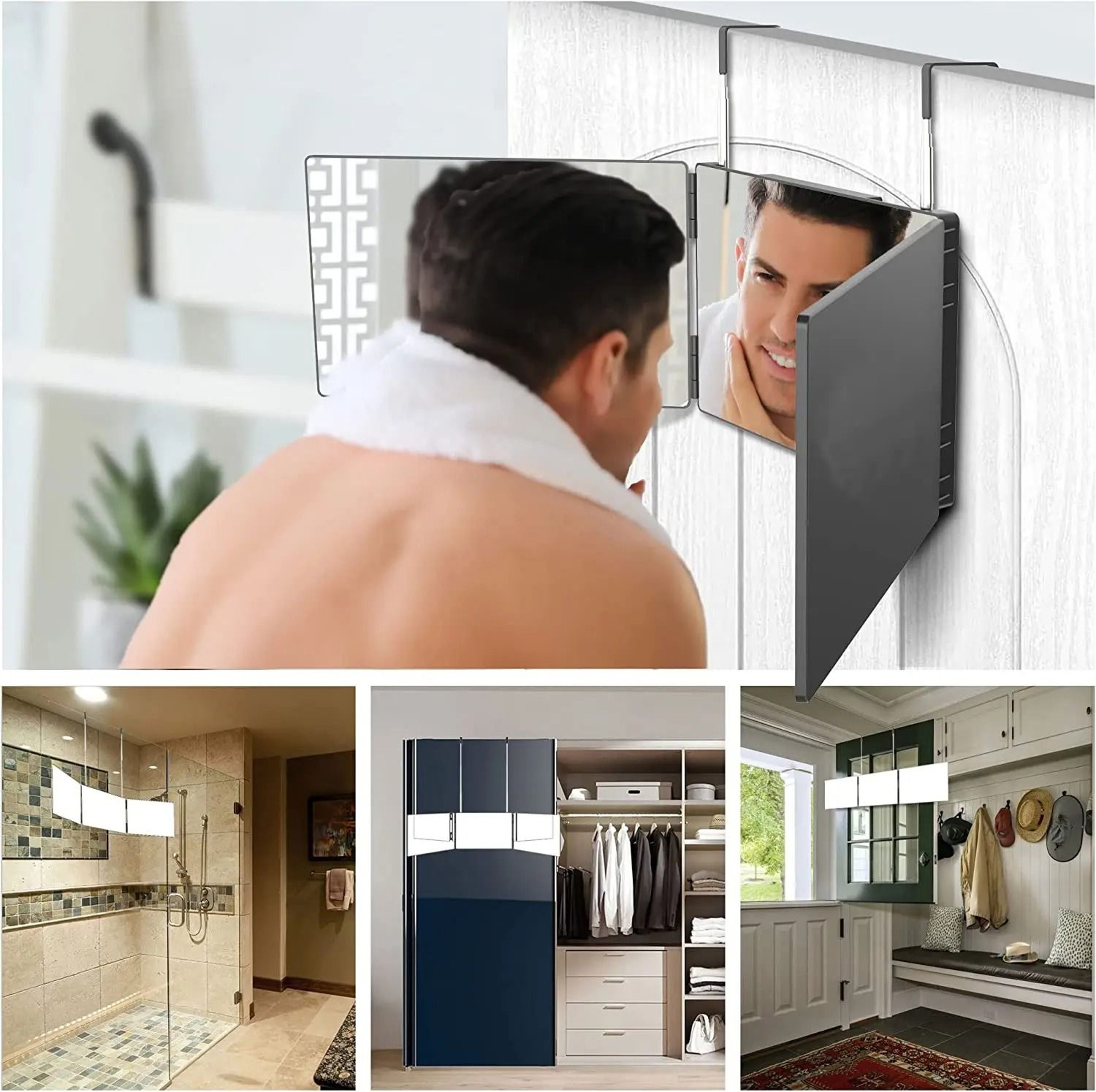 Portable 360 Trifold Vanity Mirror With Adjustable Stand 5