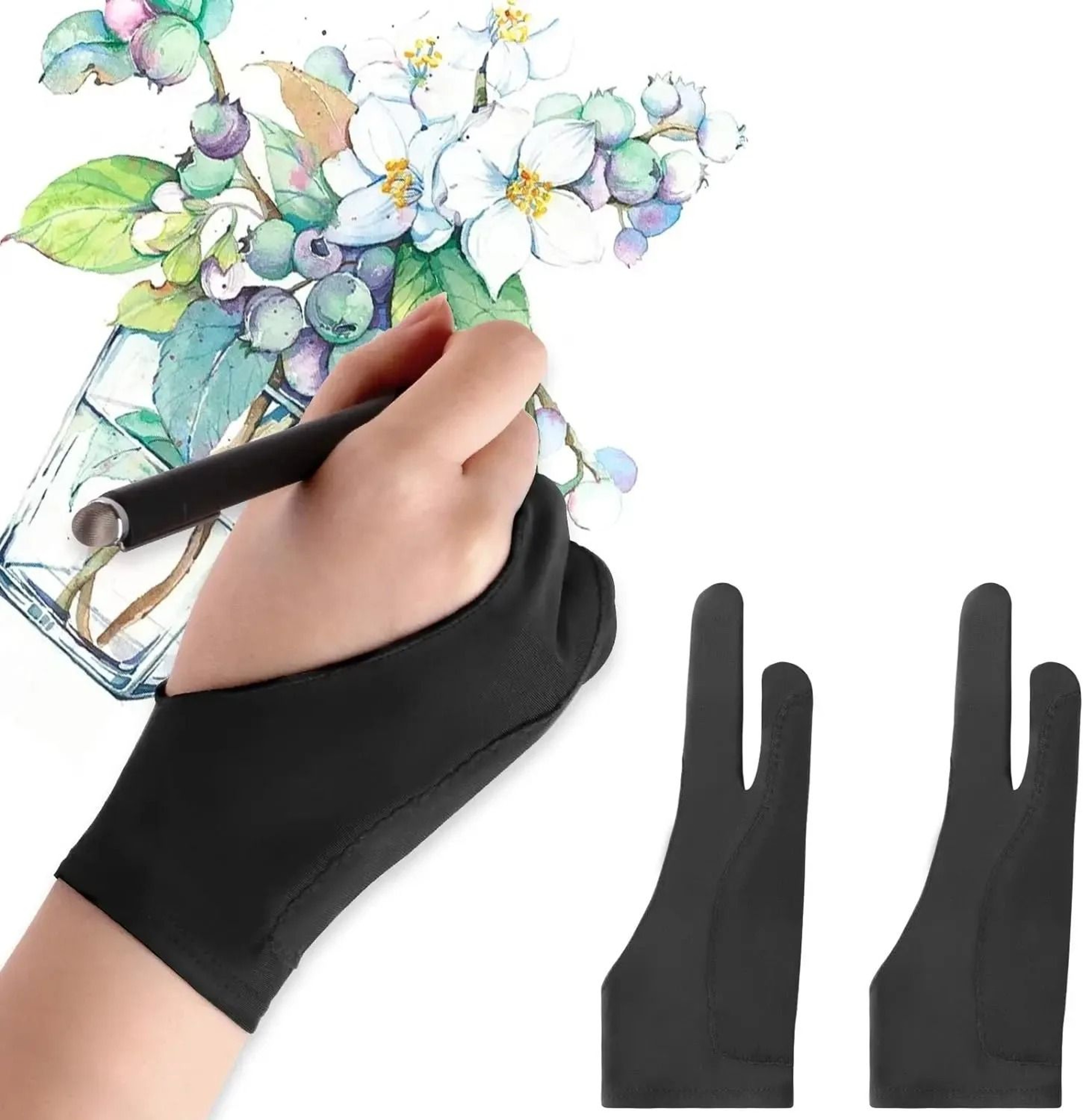 Anti Touch Two Finger Drawing Glove For Tablets And IPads 1