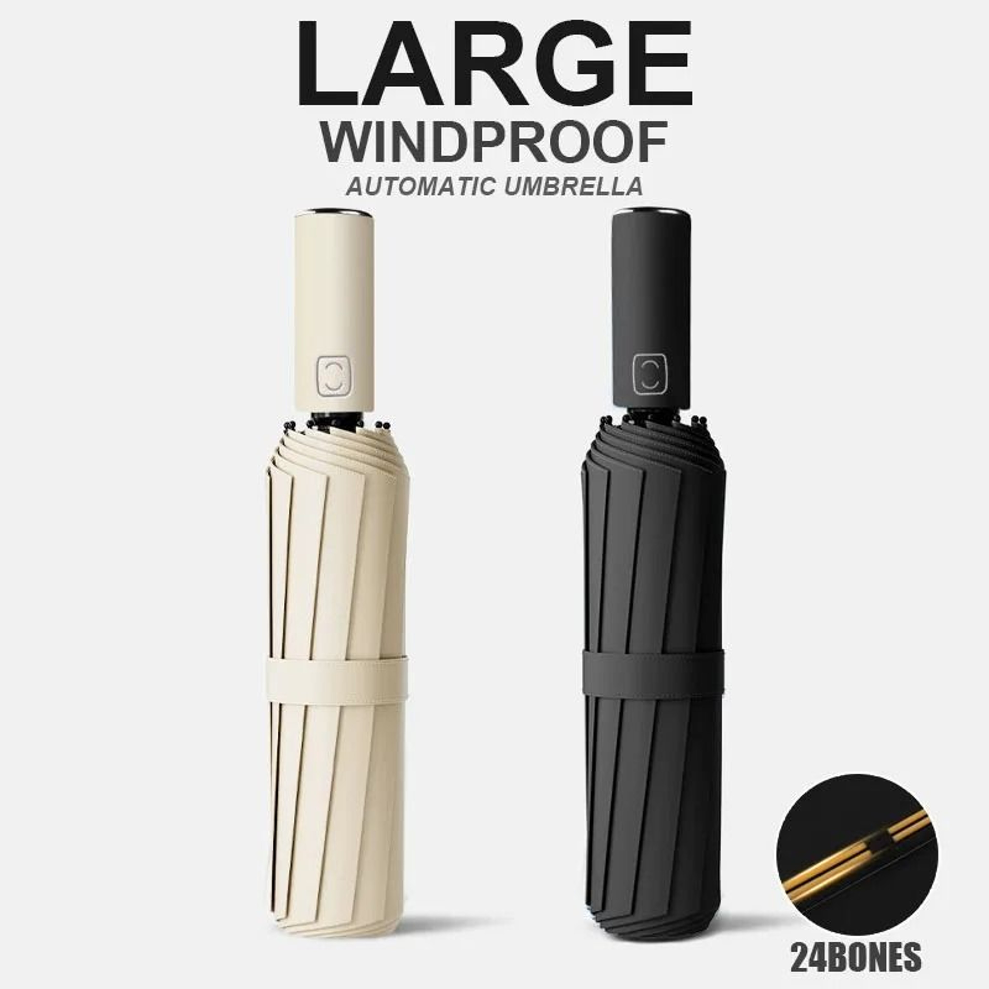 Automatic Umbrella With 24Bone Windproof Frame And UV Protection 1