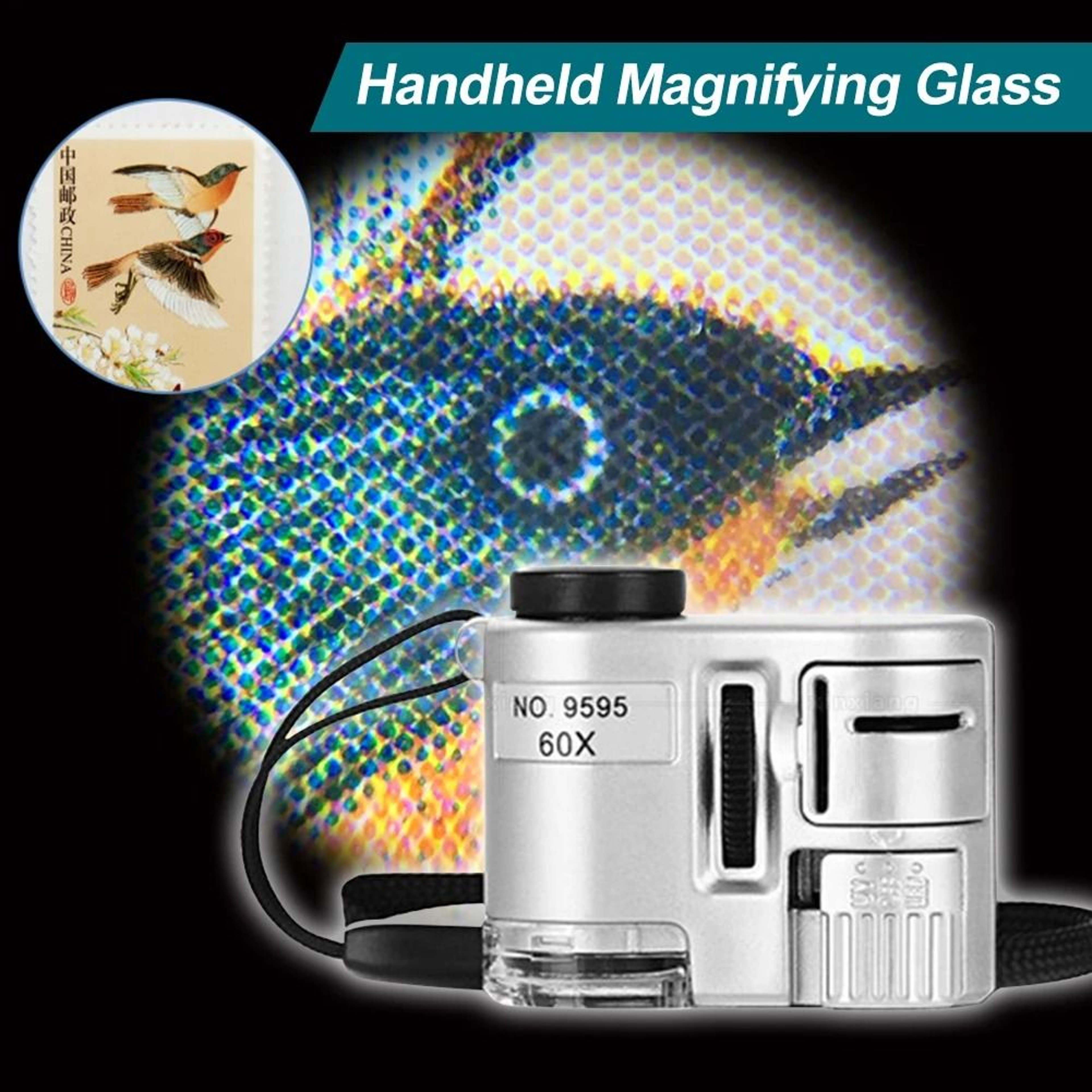 Portable 60X Handheld Magnifying Glass With LED And UV Light 2