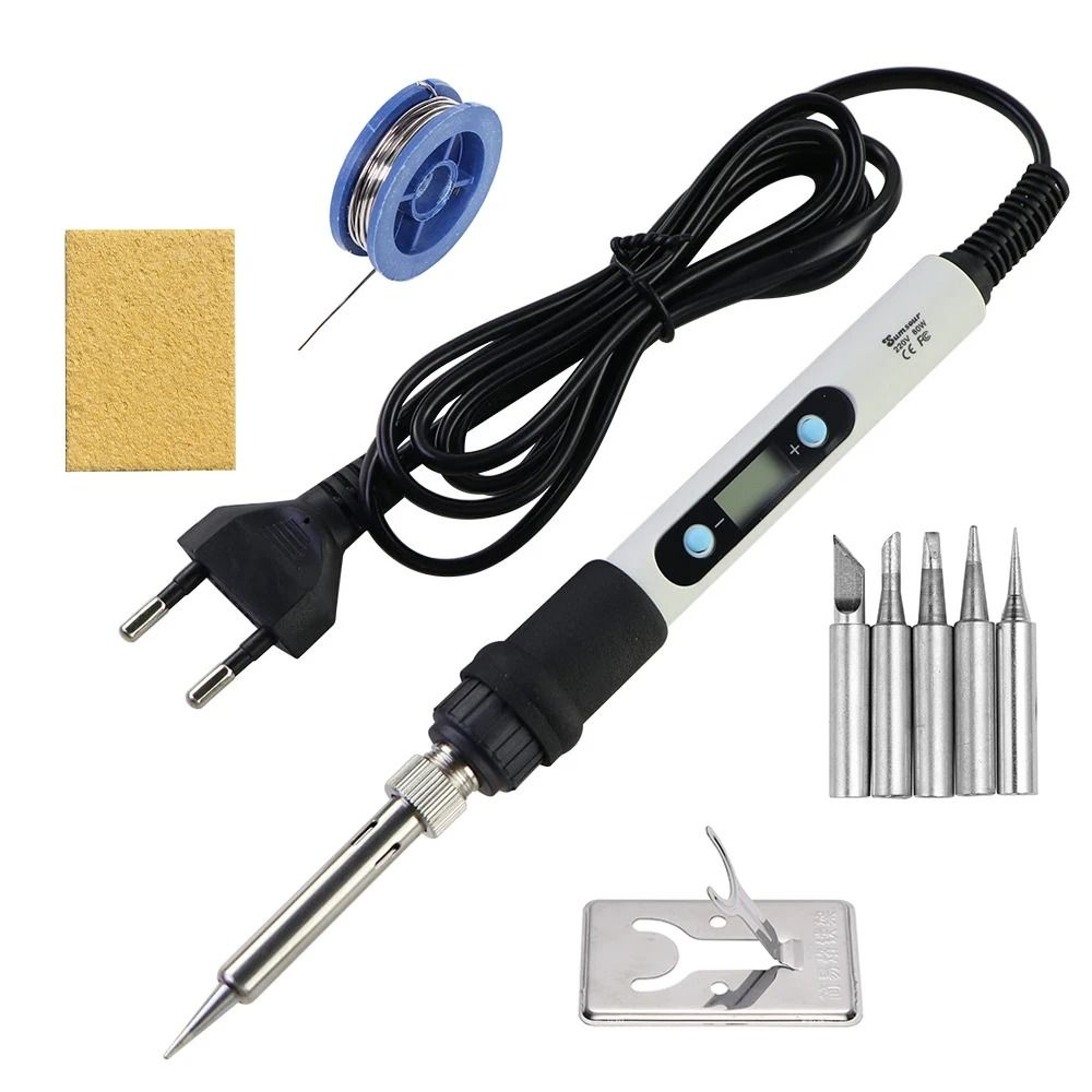 Adjustable Temperature Electric Soldering Iron With LCD Display And Soldering Tips 7