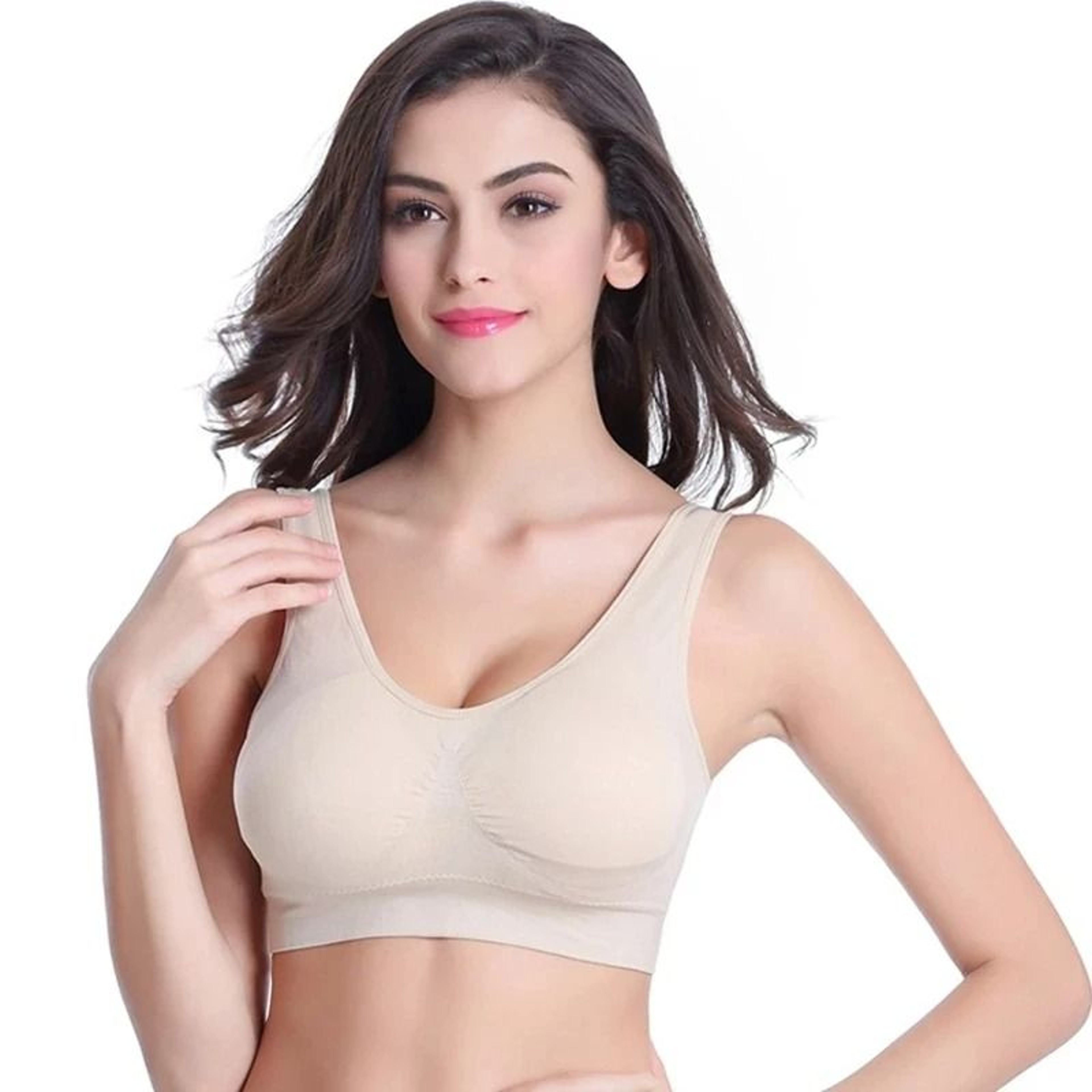 3PCS Seamless Wireless Plus Size Sports Bra With Pads For Women  Comfort Lift Active Bra Set 2