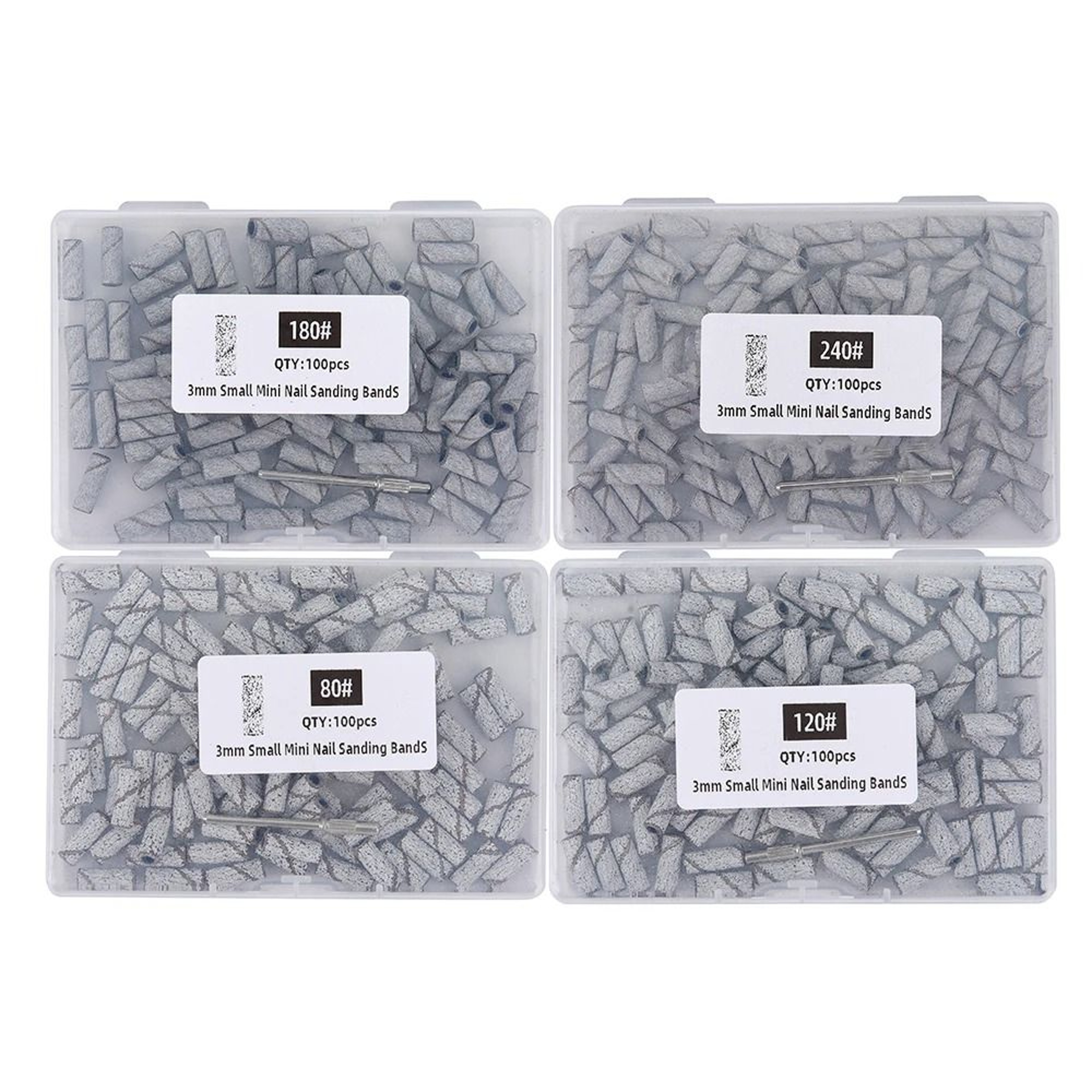 3mm Nail Sanding Bands Set 80120180240 Grit For Electric Nail Drill And Manicure Polishing 4