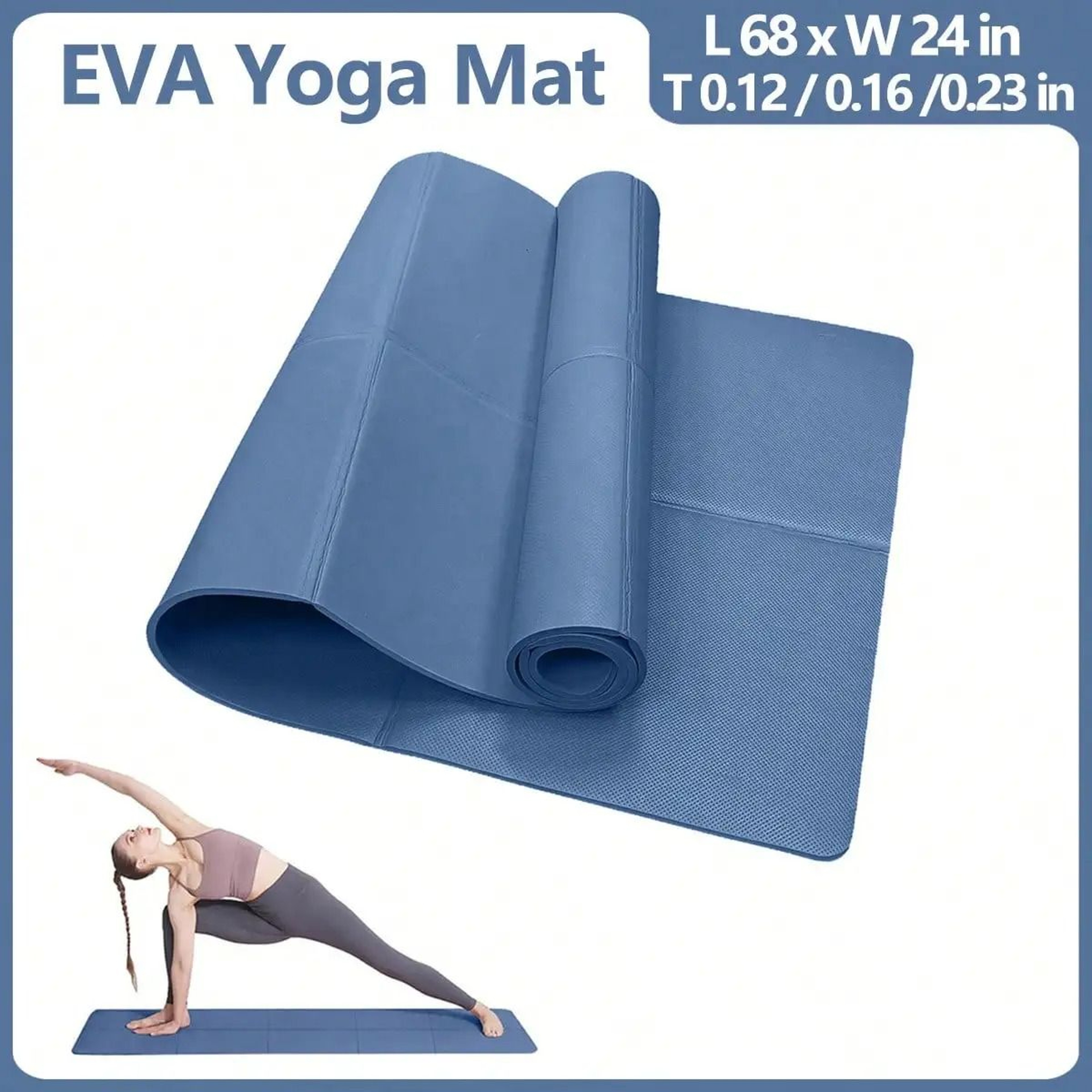 NonSlip Yoga Mat  Lightweight Cushioned And Portable Fitness Mat For Home Gym And Travel 11