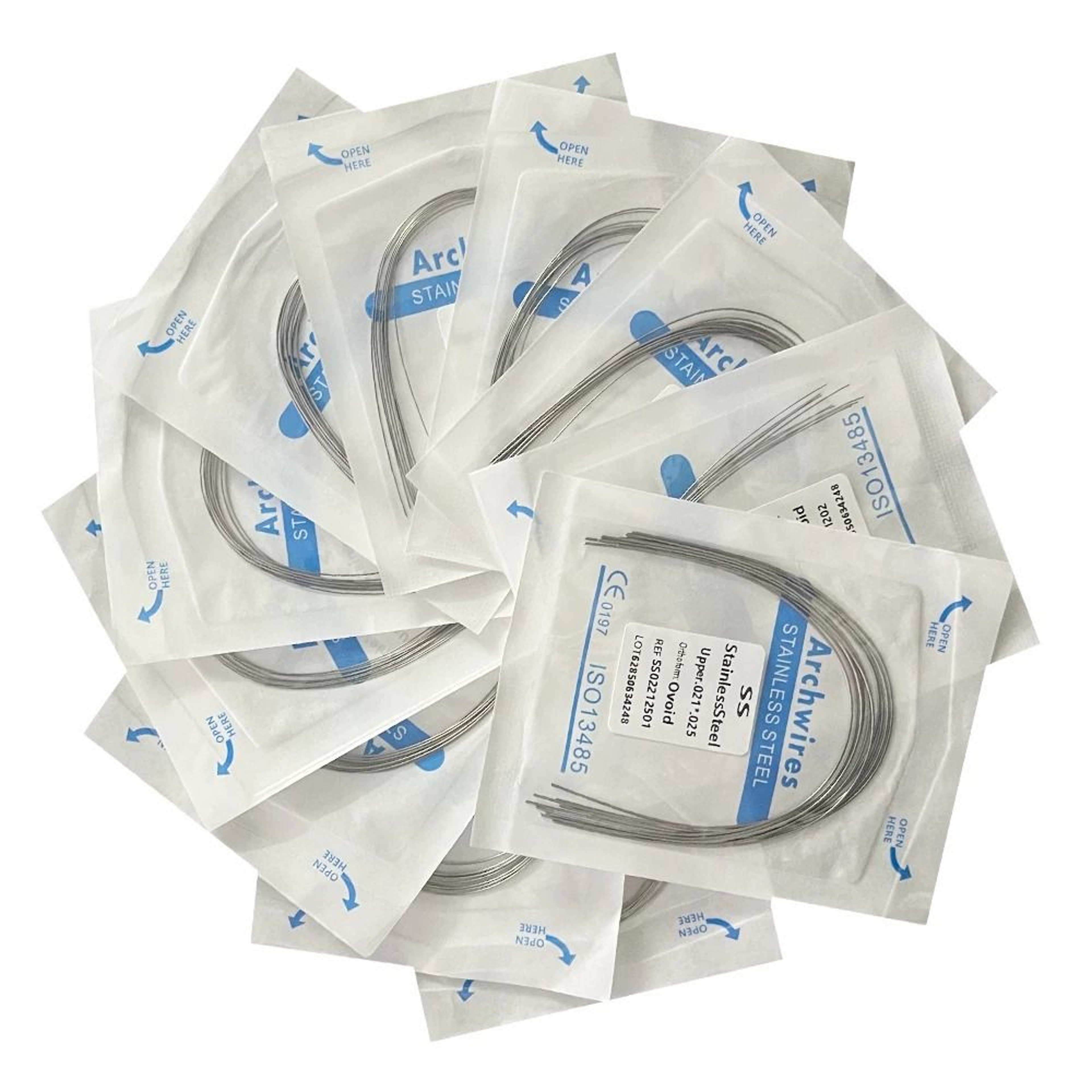 Dental Orthodontic Stainless Steel Arch Wires Round Or Rectangular Form 10pcs Pack 0