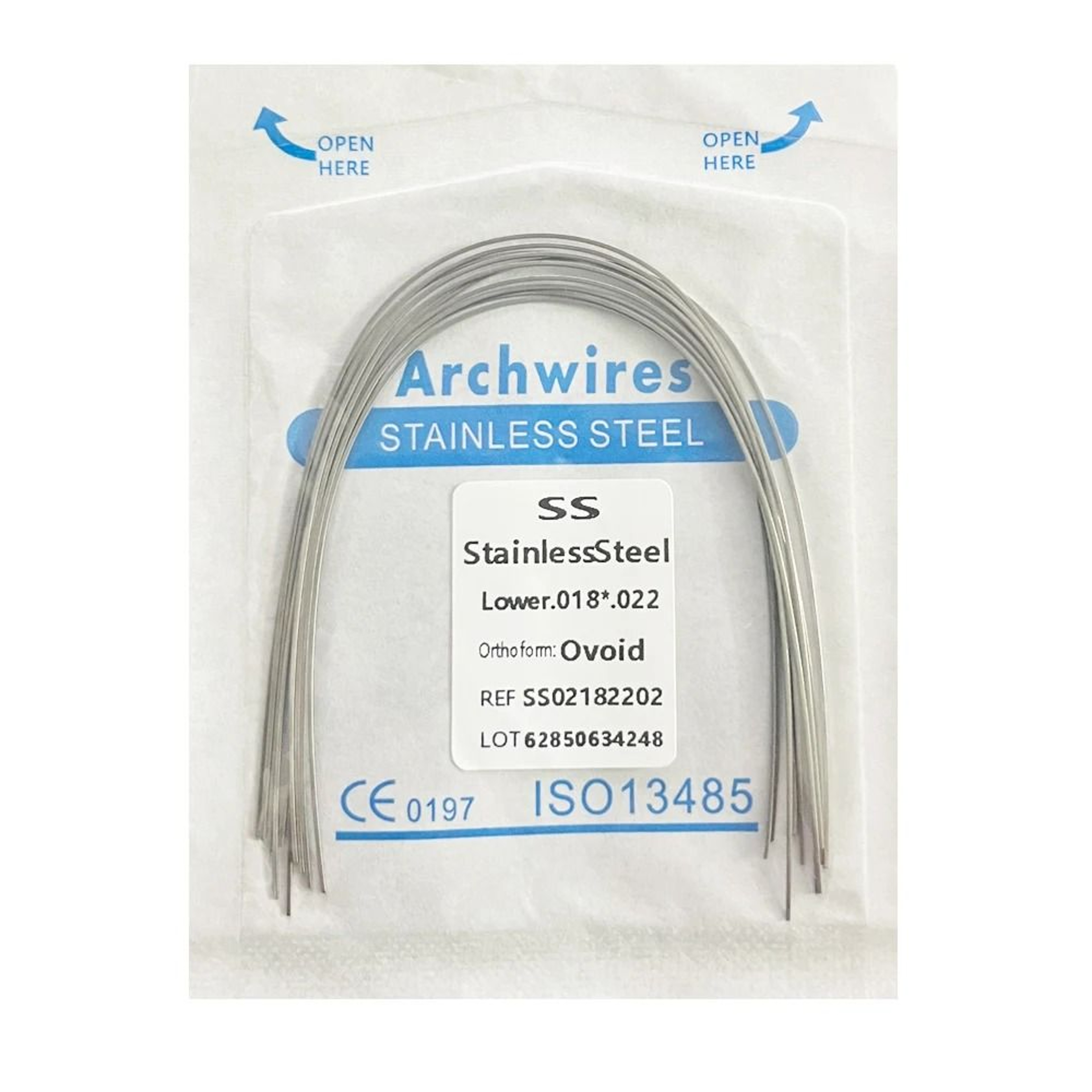 Dental Orthodontic Stainless Steel Arch Wires Round Or Rectangular Form 10pcs Pack 23