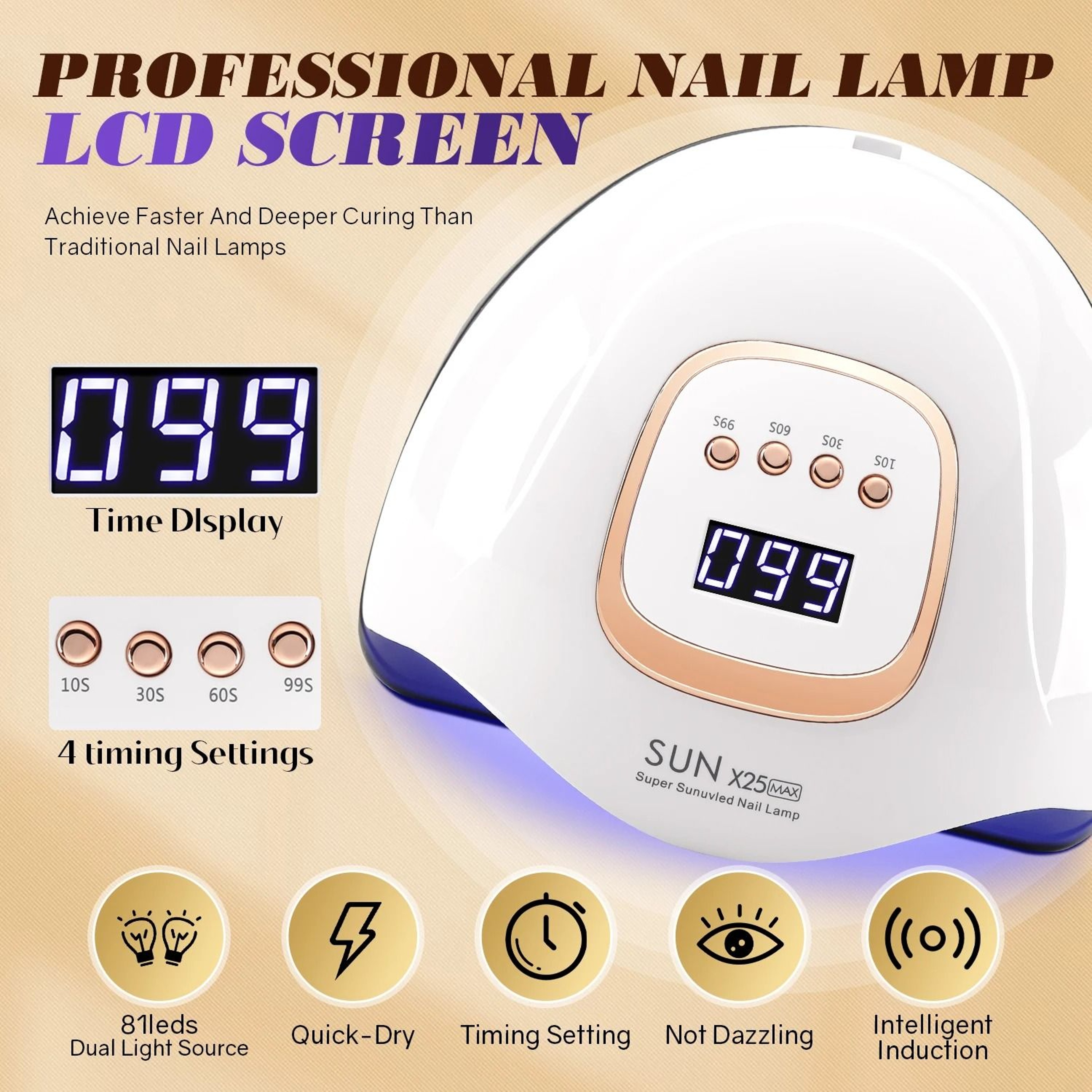 LED UV Nail Lamp Dryer 380W Professional Gel Polish Curing Light With Timer And Auto Sensor 1