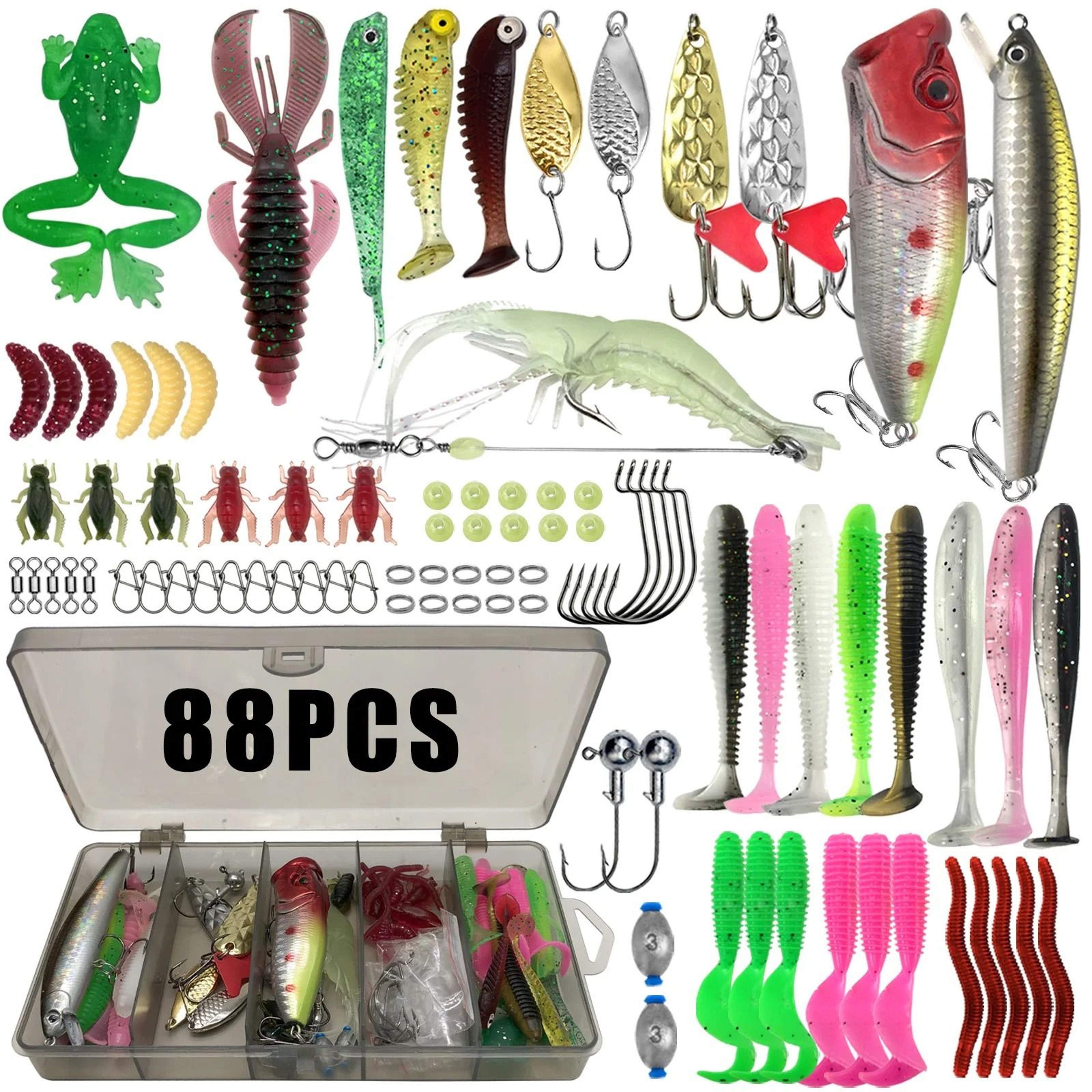 Fishing Lure Kit MultiLayered Tackle Box Set For Bass Trout And Pike 8