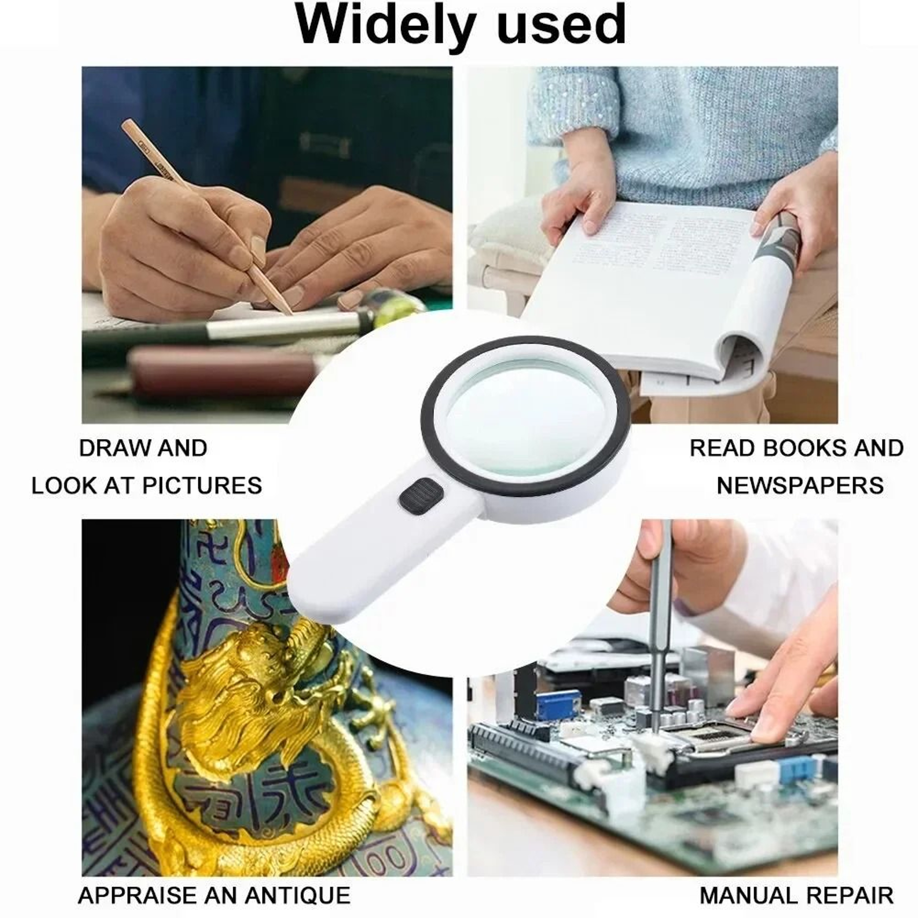 Handheld Illuminated Magnifying Glass With LED Lights 6