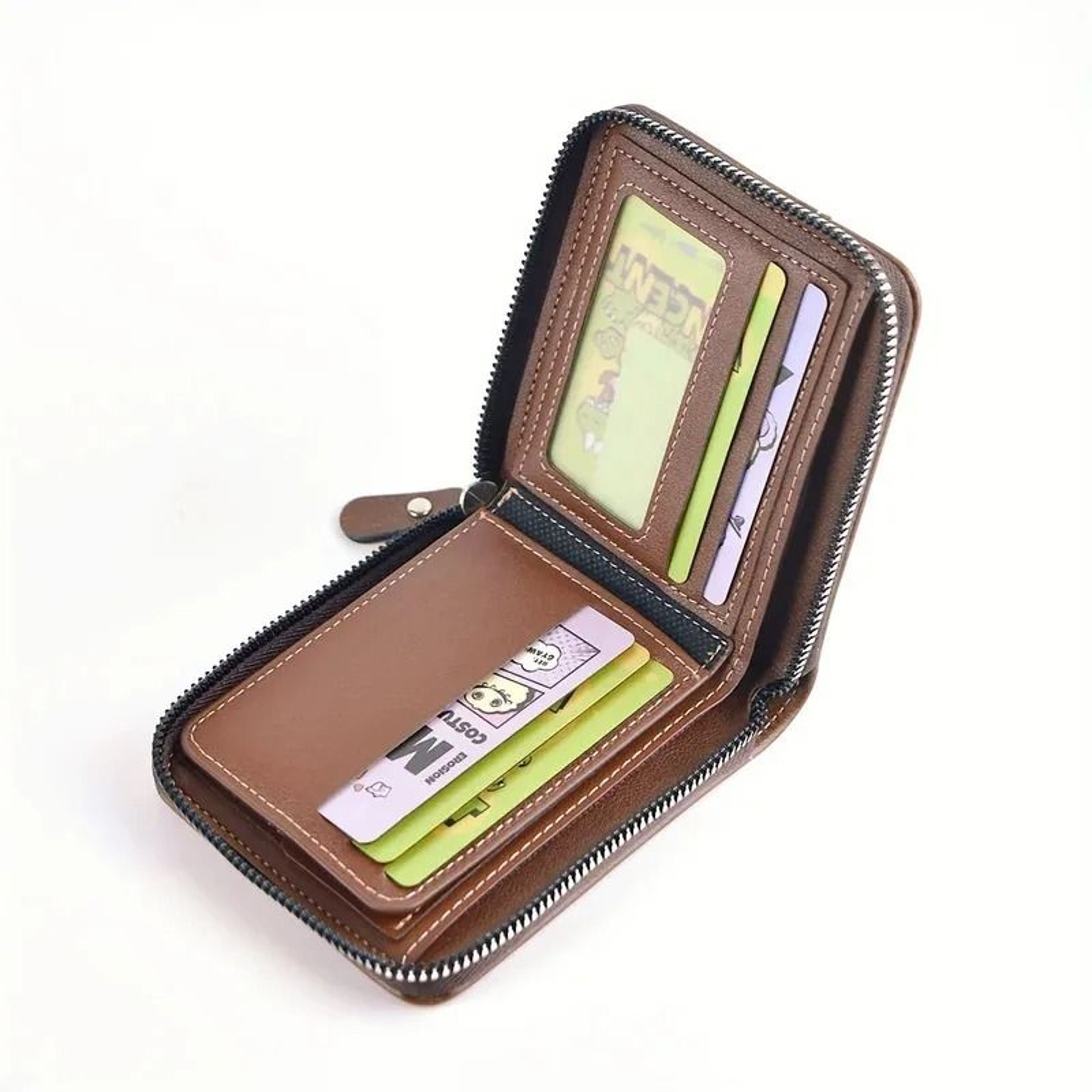Retro Short Leather Wallet With Coin Pocket And Card Holder For Men 3