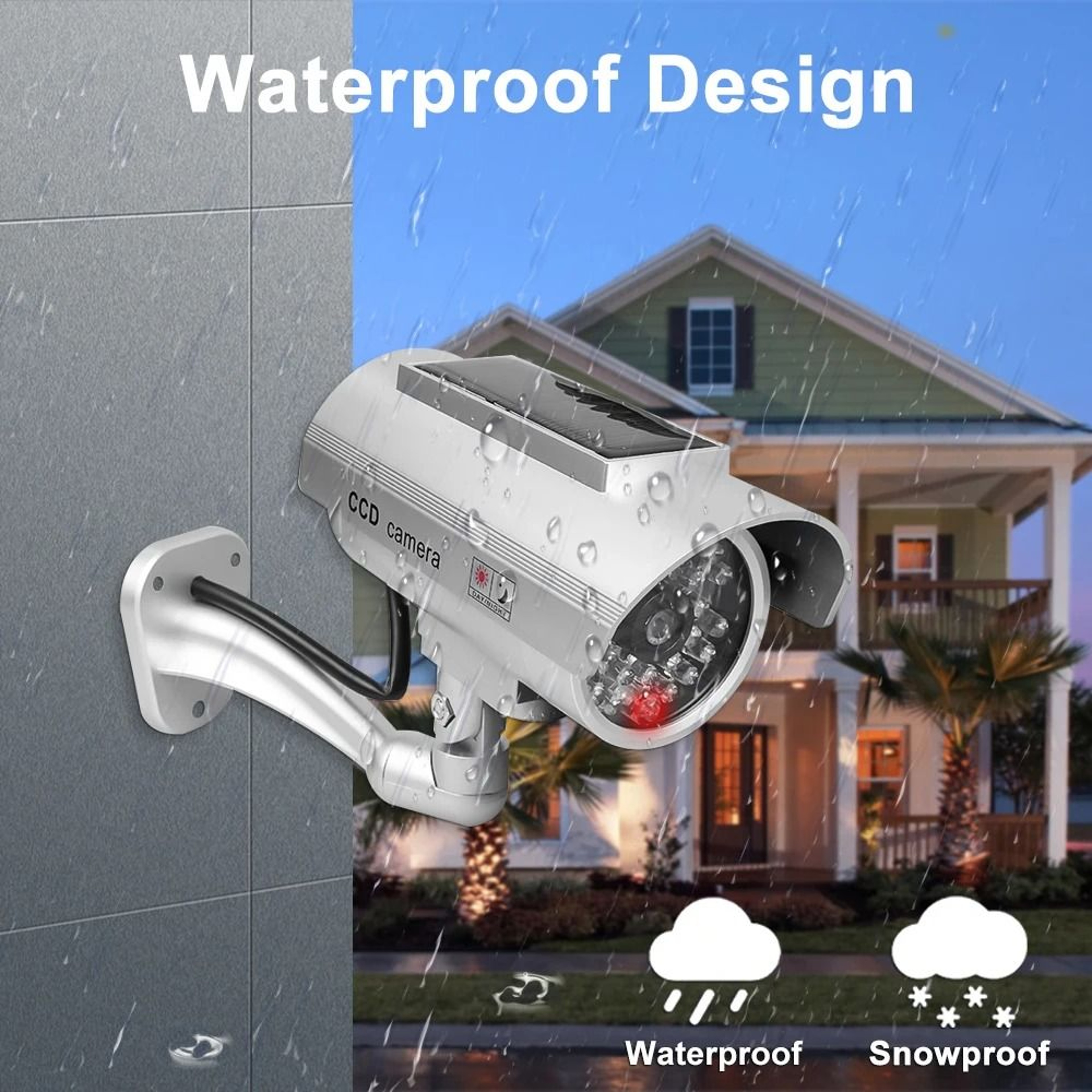 Simulation Solar CCTV Dummy Camera With Flashing LED Light 1