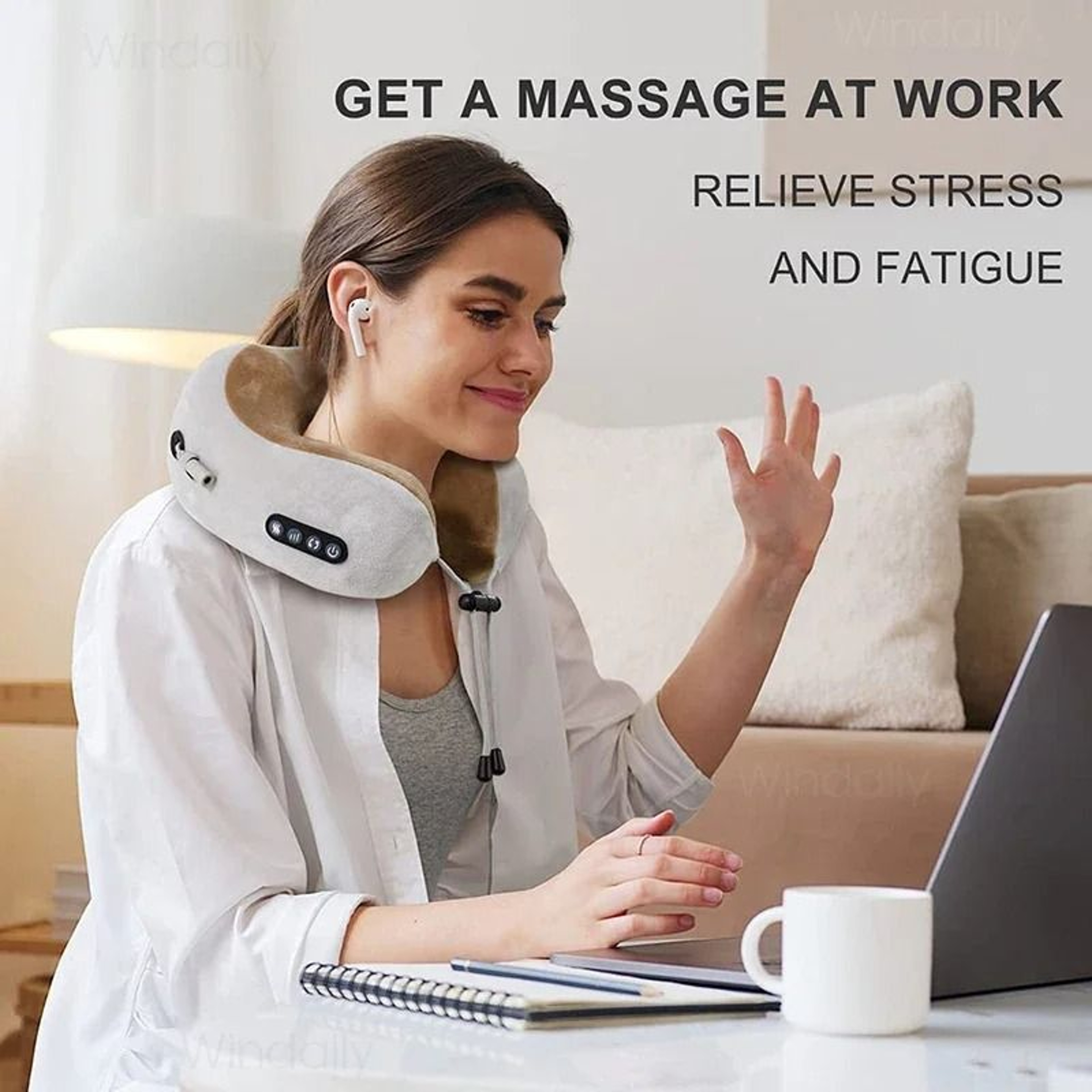 Electric Neck Massager With Heat And Vibration 6