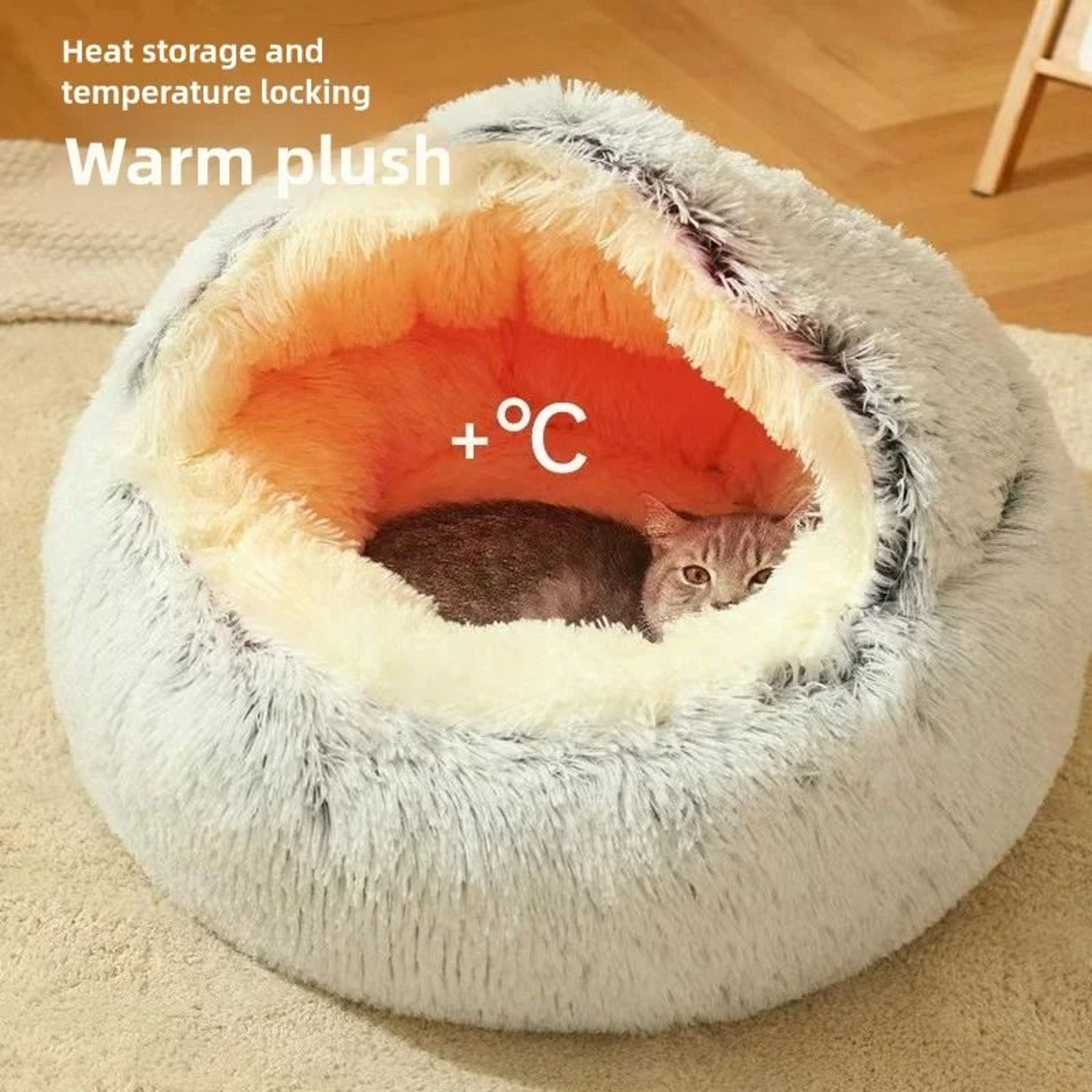 Plush Pet Bed Warm Winter Comfort Nest For Cats And Small Pets 1