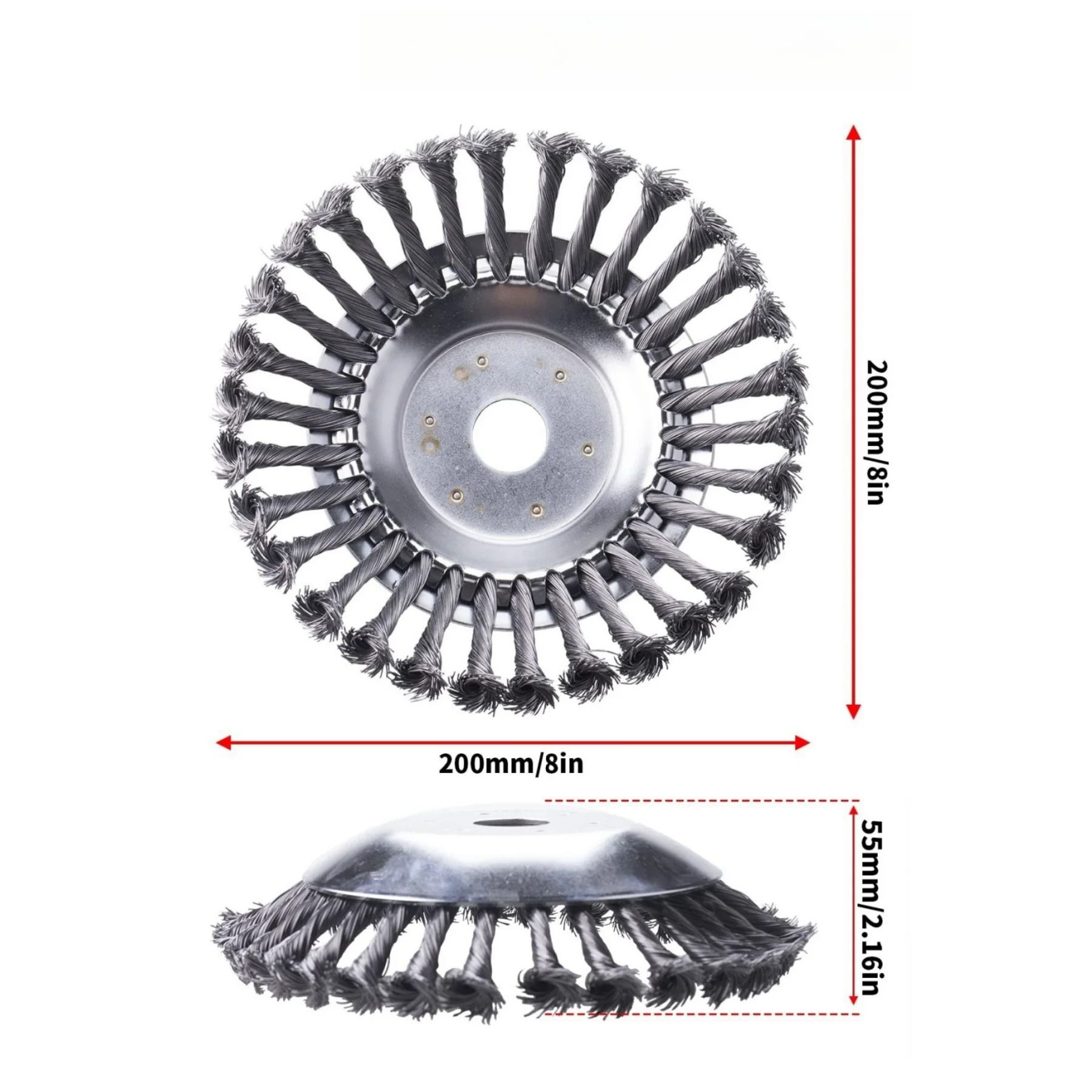 8 Inch Steel Wire Rotary Brush Cutter Trimmer Head 2