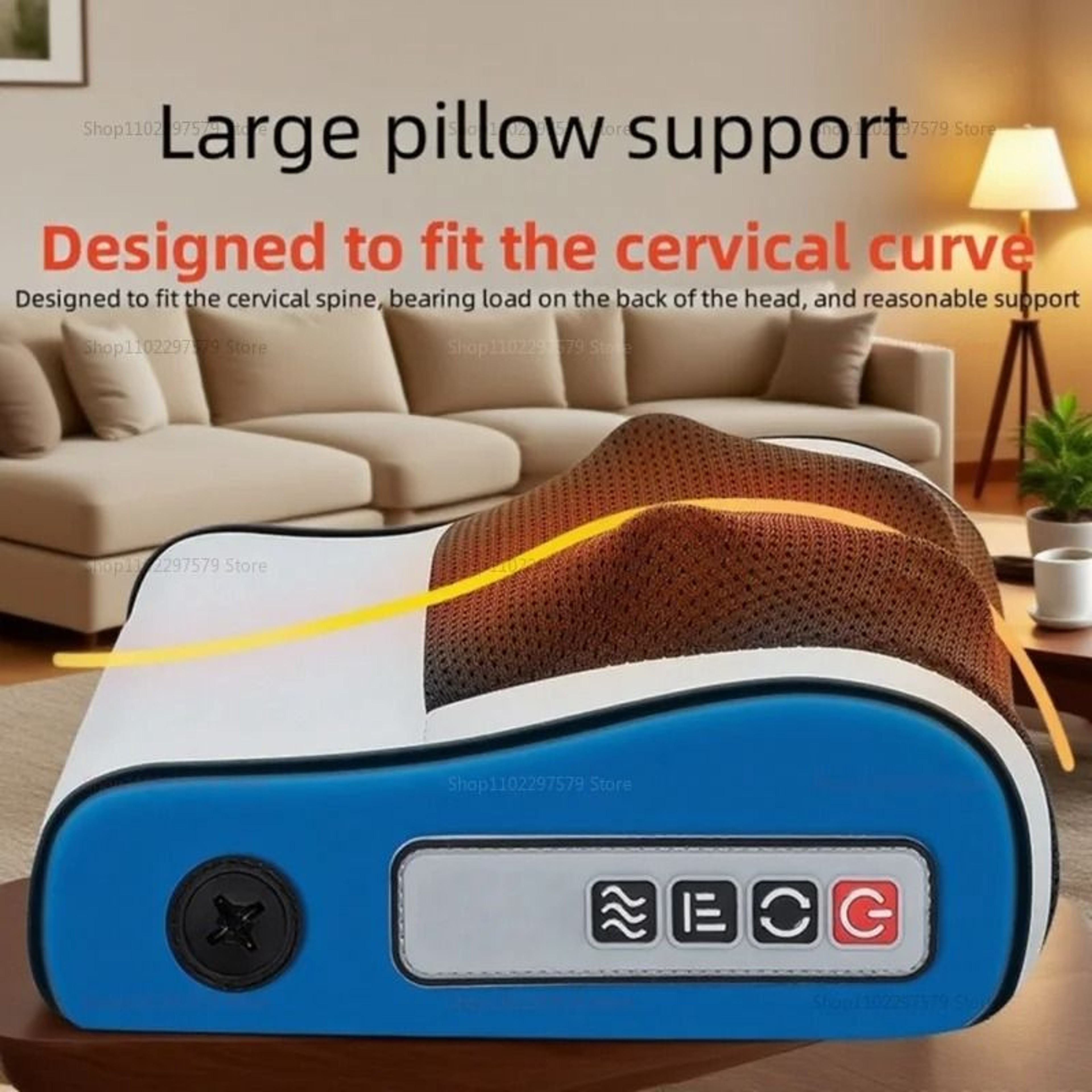 Multifunctional Neck Pillow Massager With Heat And Adjustable Kneading 1