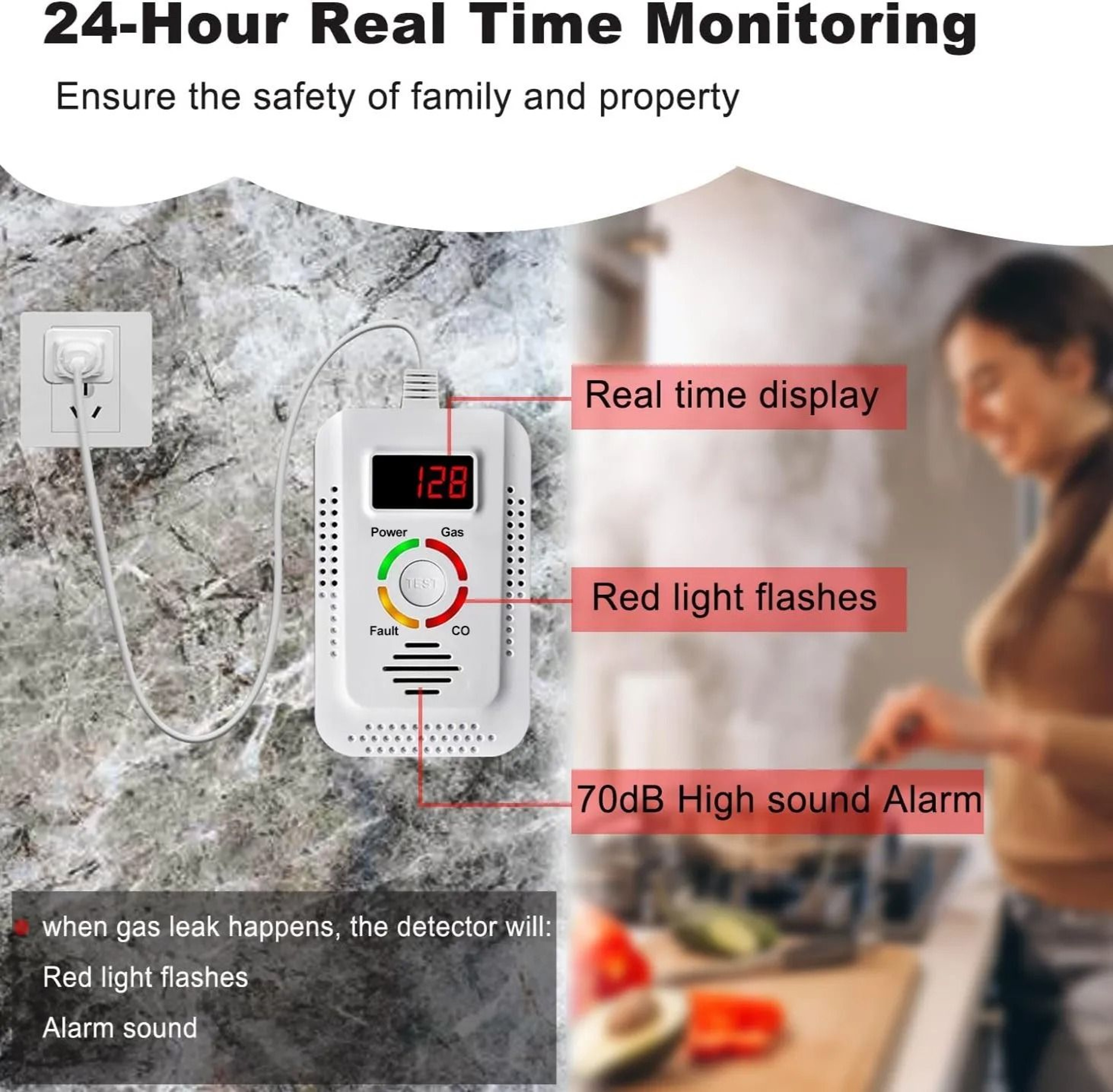 Natural Gas And Carbon Monoxide Detector For Home Safety 4