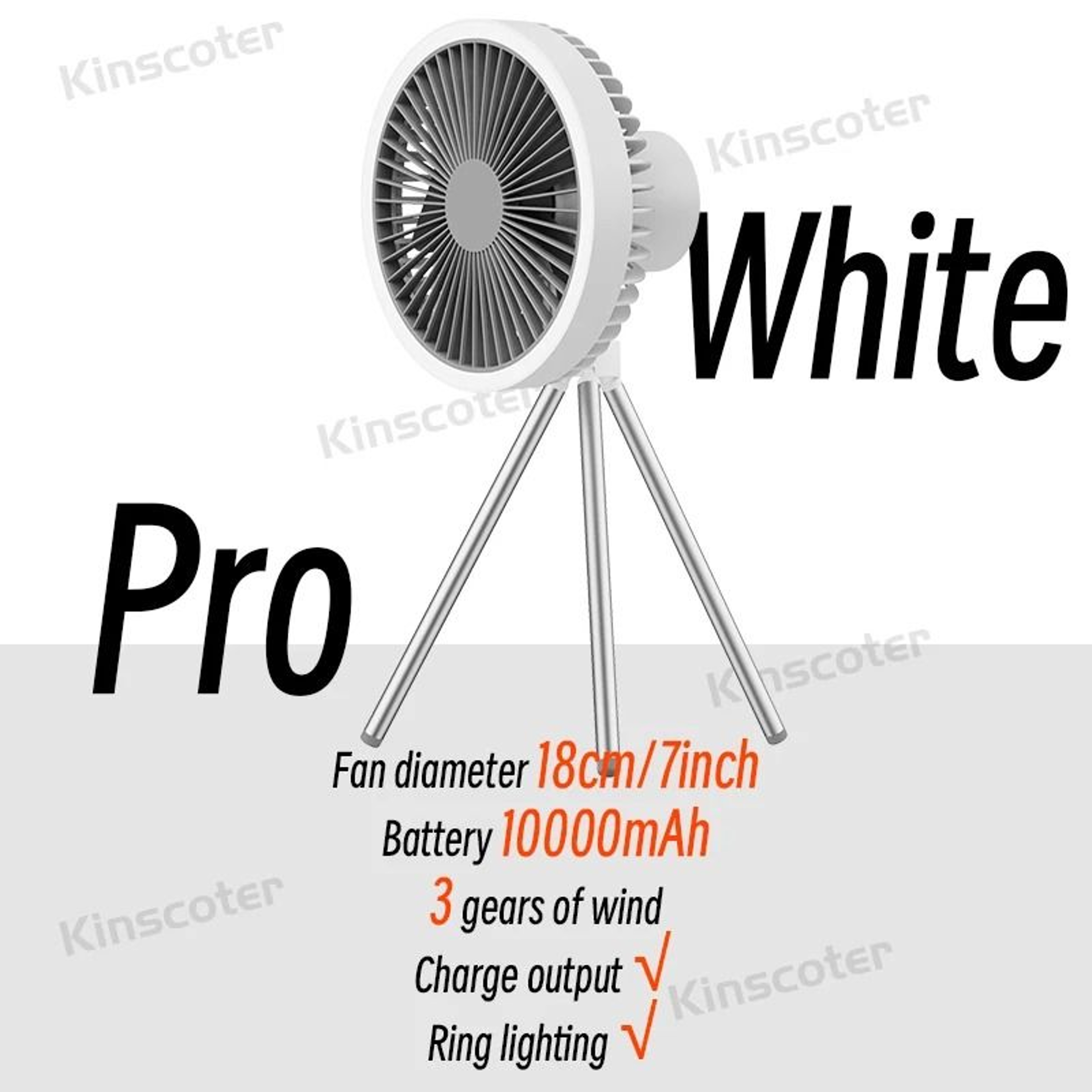 Rechargeable Camping Fan With LED Light And Power Bank Function 8